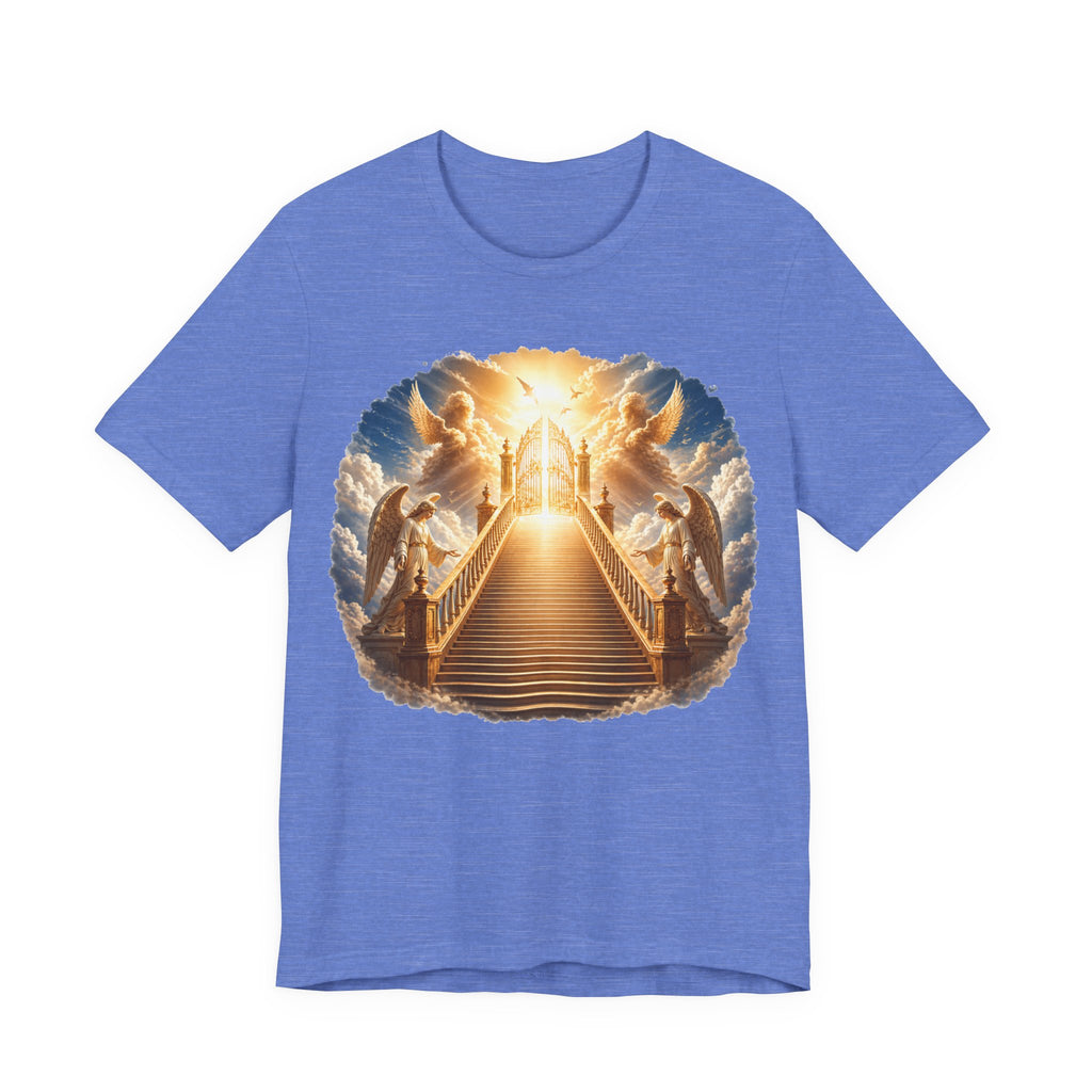 Heavenly Golden Stairway T‑Shirt — Angelic Gates Spiritual Tee
