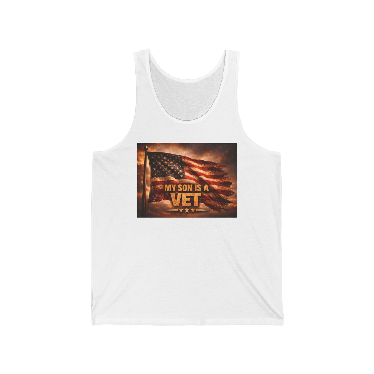 My Son Is A Vet Tank Top — Patriotic American Flag Veteran Tribute Tank