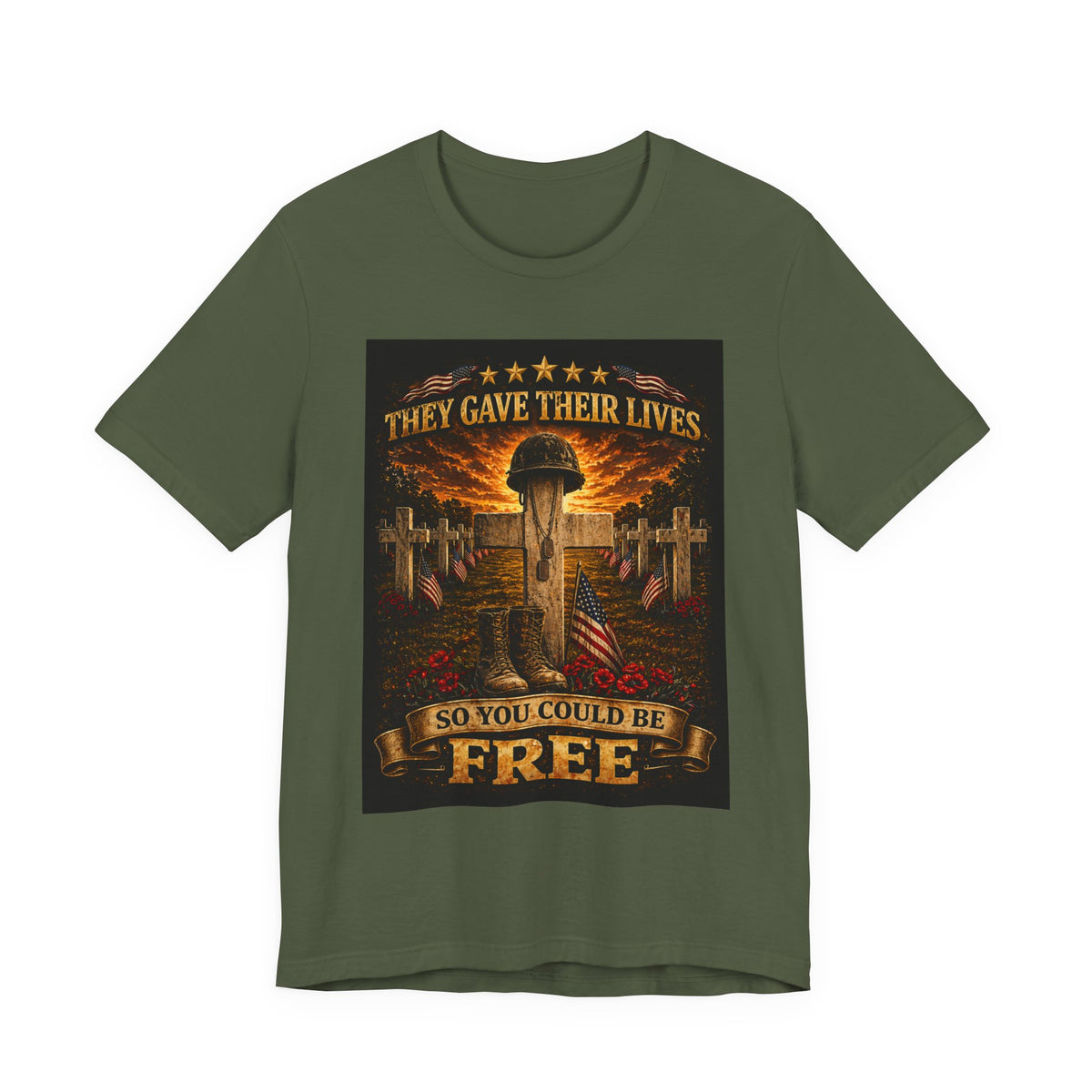 Memorial Veterans T‑Shirt — "They Gave Their Lives So You Could Be Free" Military Tribute Tee