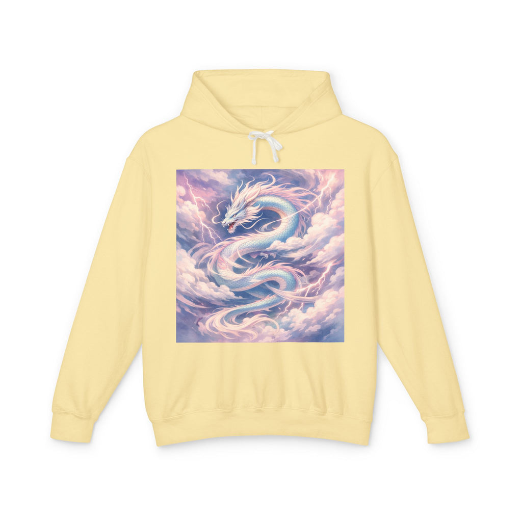 Pastel Cloud Dragon Hoodie — Ethereal Fantasy Hoodie for Fans of Mythical Art