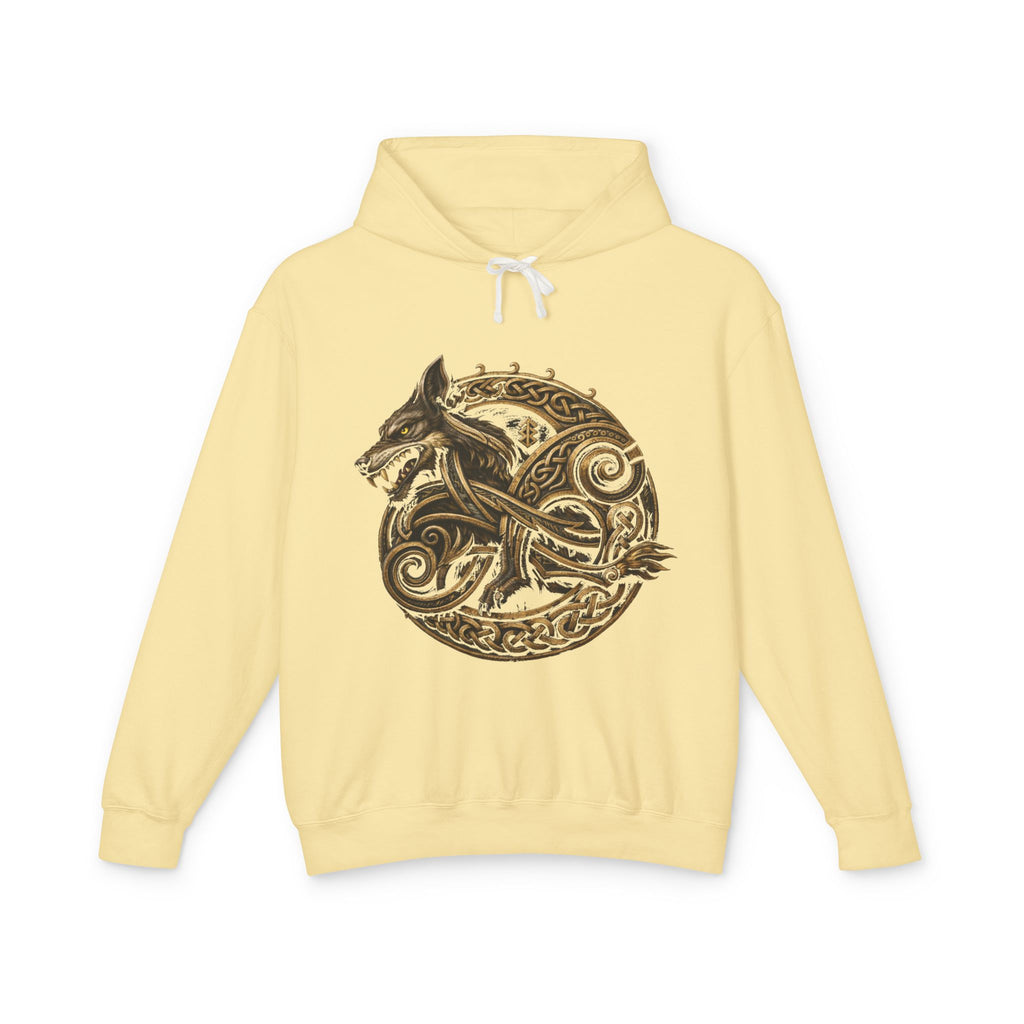 Viking Wolf Circle Hoodie — Norse Celtic Rune Graphic Sweatshirt
