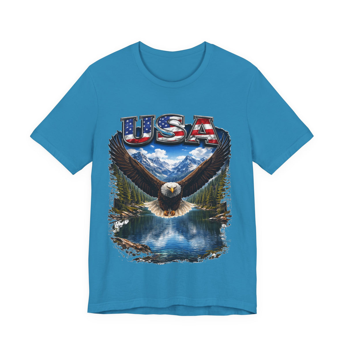 USA Eagle T-Shirt - Patriotic Bald Eagle Scenic Graphic Tee