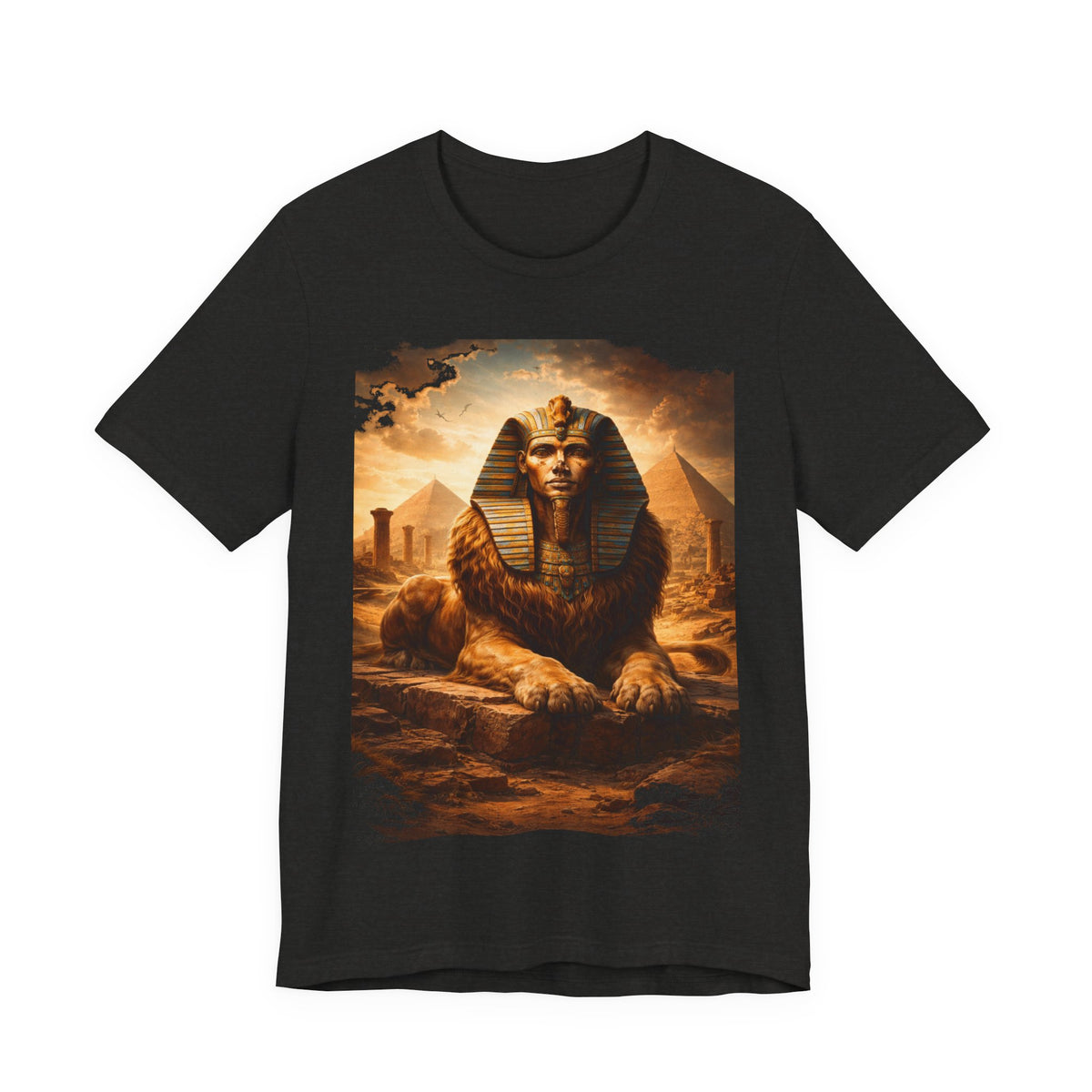 Egyptian Sphinx Graphic Tee — Vintage Pyramid Sunset T-Shirt