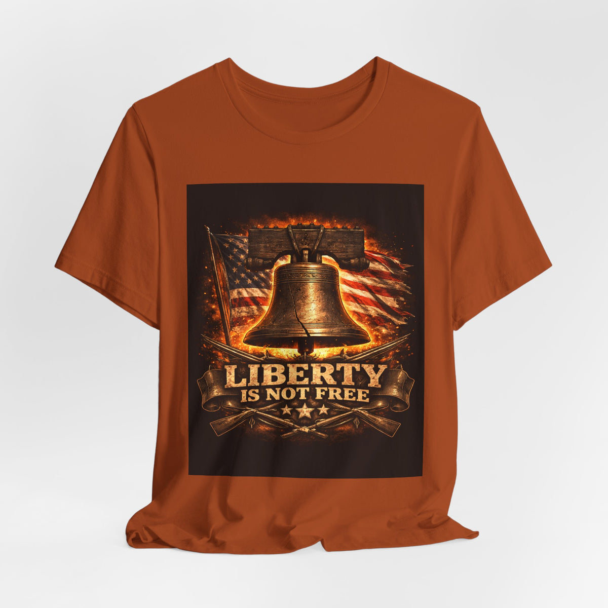 Liberty Is Not Free T-Shirt — Patriotic American Flag & Bell Tee