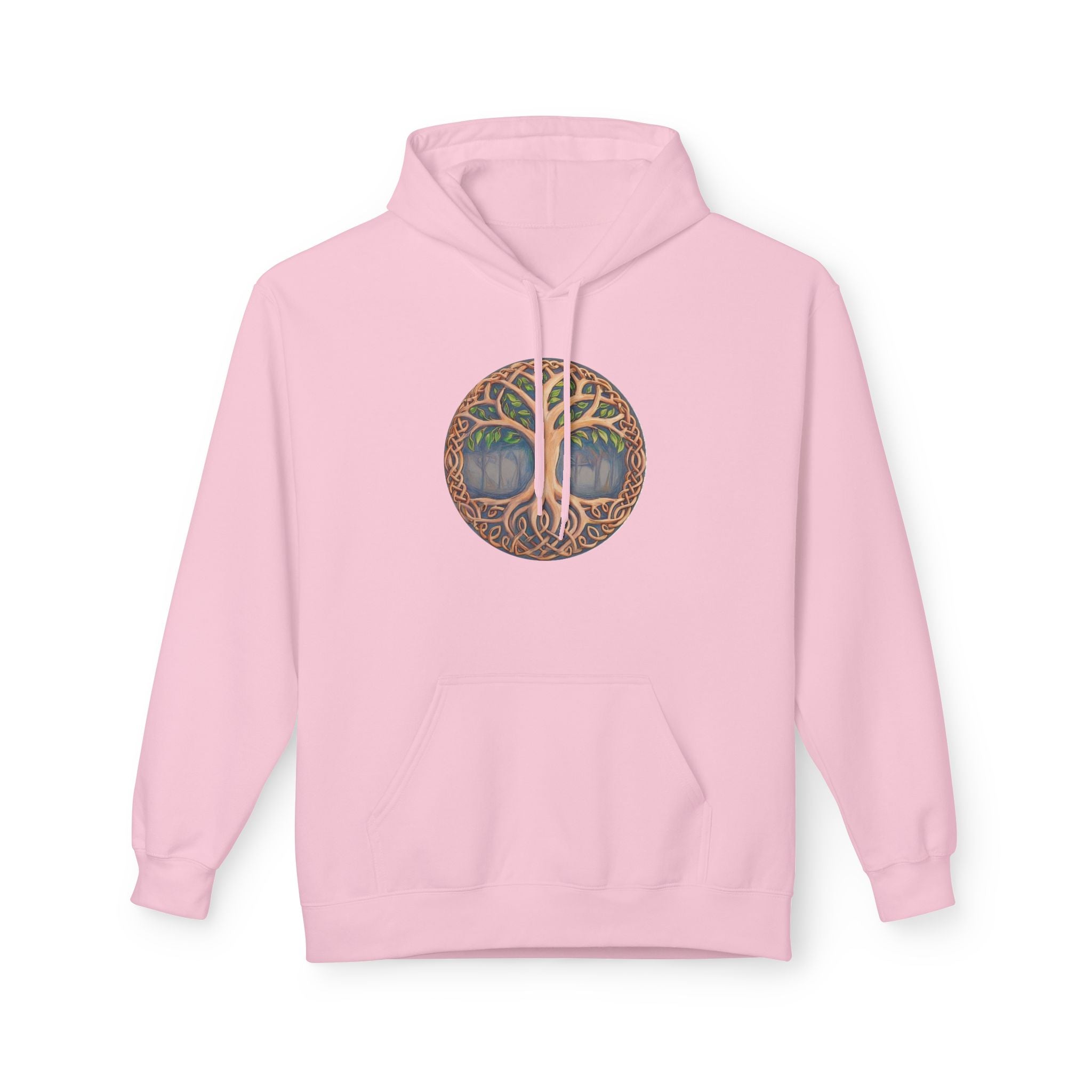 Yggdrasil Tree of Life Cotton Hoodie — Botanical Circle Art Sweatshirt