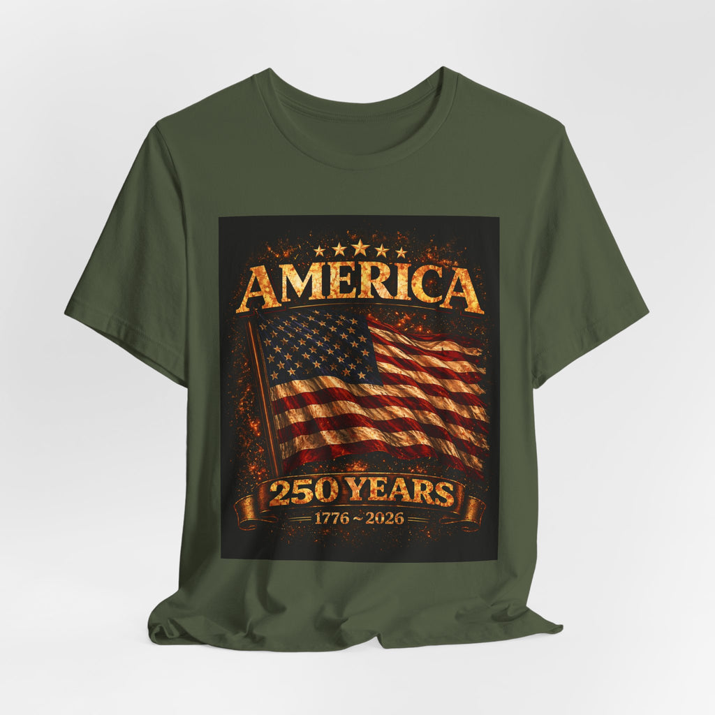 America 250 Years Flag T-Shirt — 1776–2026 Patriotic Tee
