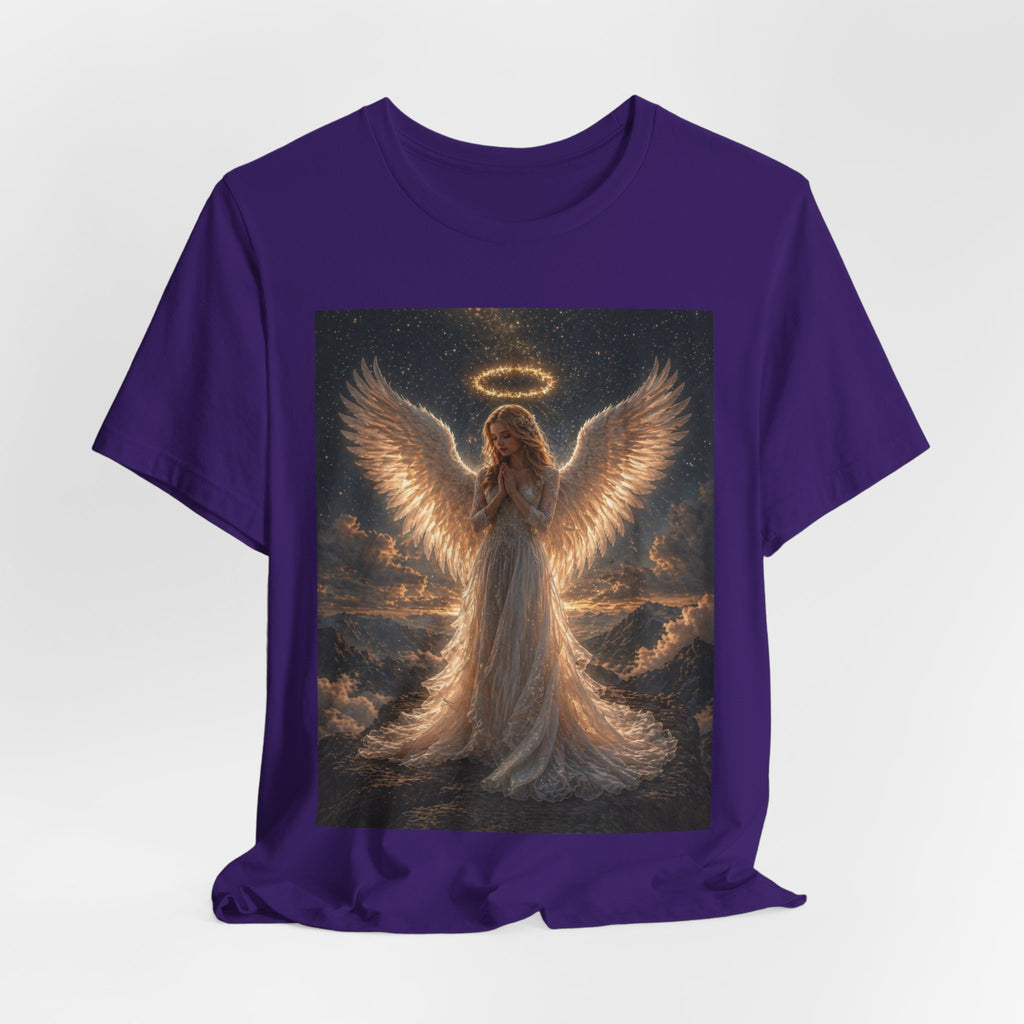 Angel Wings Graphic Tee — Glowing Halo Spiritual T-Shirt