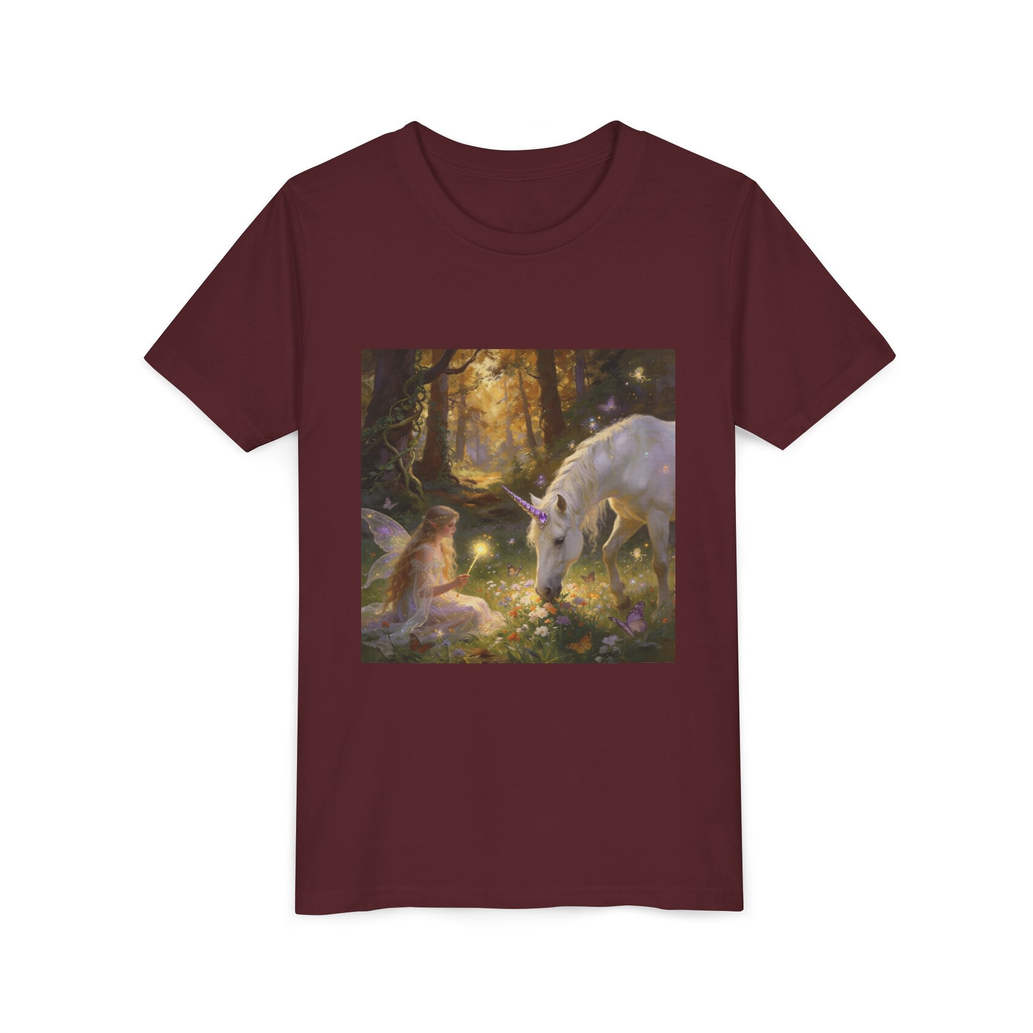 Youth Tee — Enchanted Forest Unicorn & Fairy Graphic