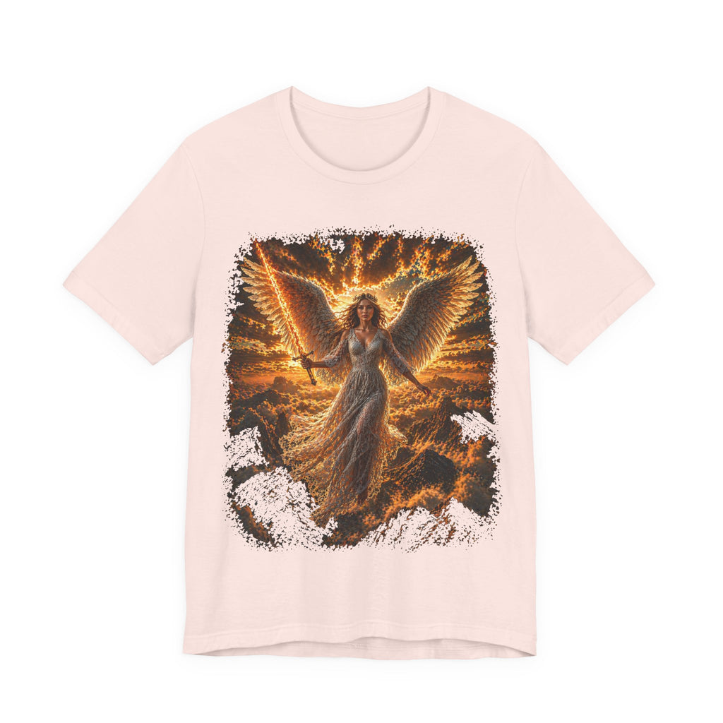 Angel Wings Graphic Tee — Fiery Guardian Angel Design
