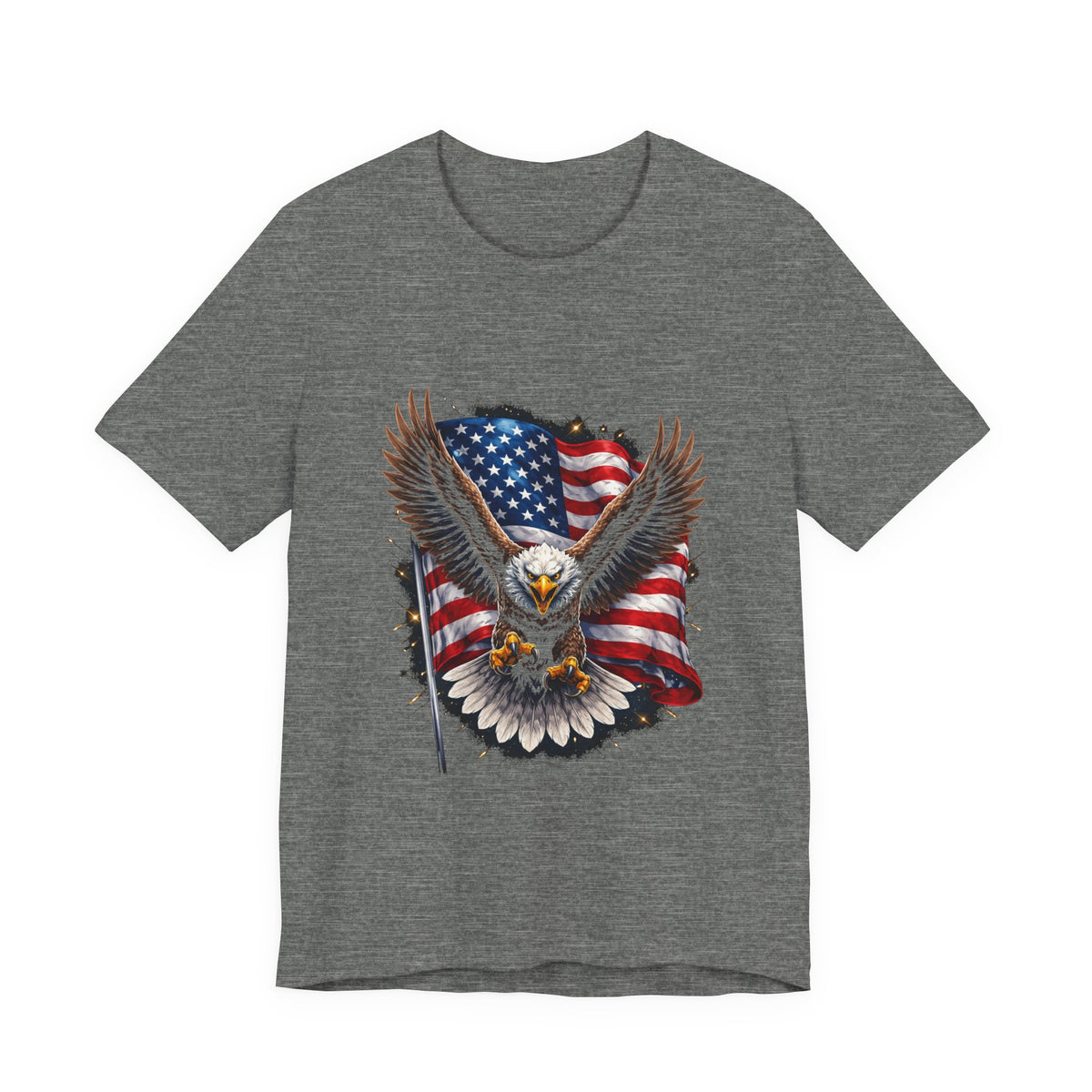 American Eagle Flag T-Shirt — Patriotic Bald Eagle Tee for 4th of July & Veterans