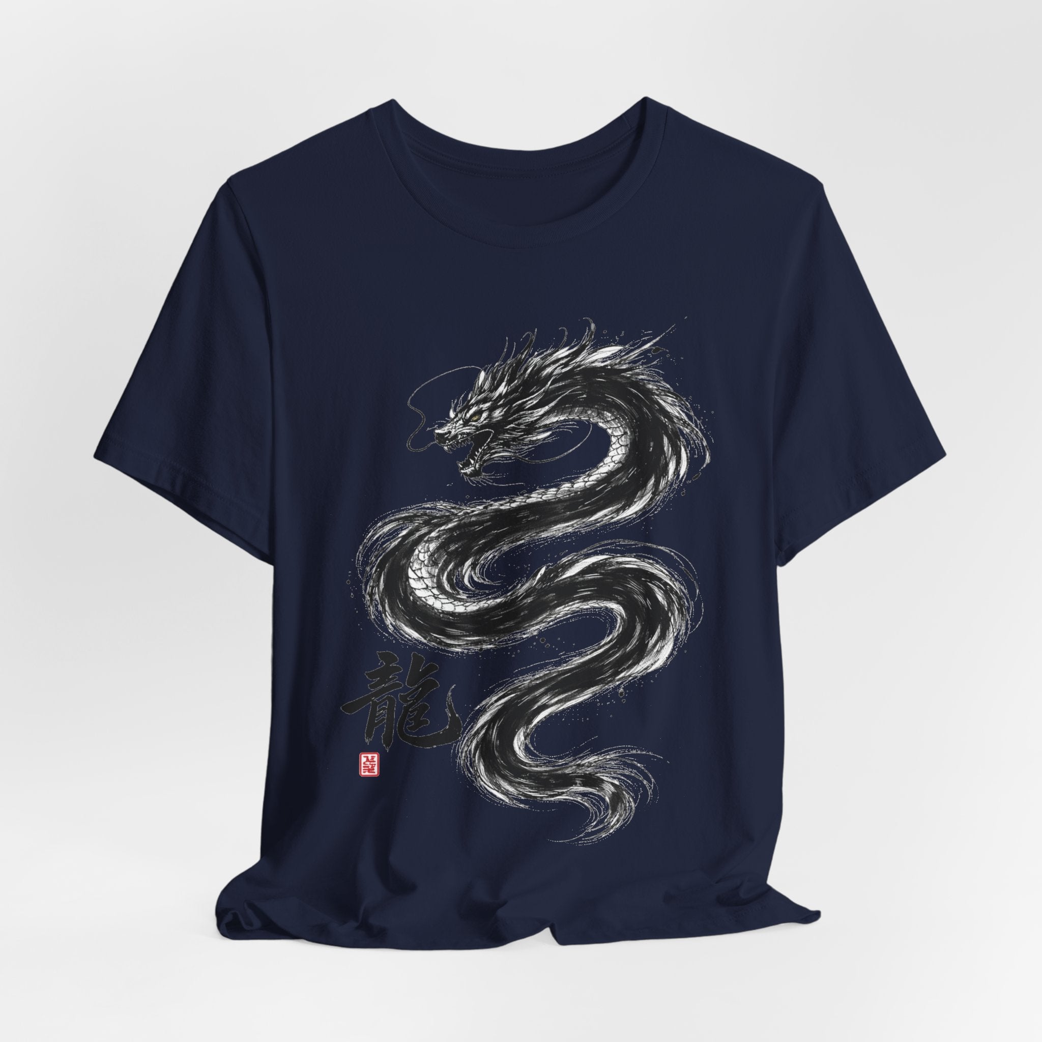 Dragon Brushstroke Tee — Asian Ink Dragon T-Shirt