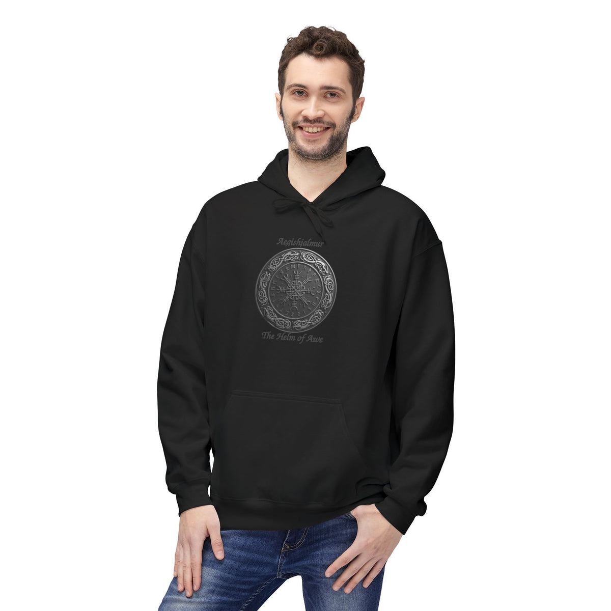 Aegishjalmur The Helm of Awe and Terror – Viking Symbols of protection Hoodie —