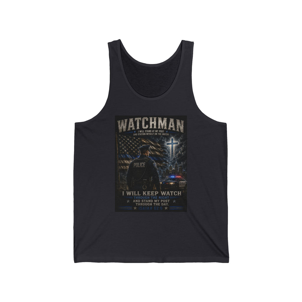 Watchman Police Tank Top — “I Will Keep Watch” Memorial Patriotic Vest