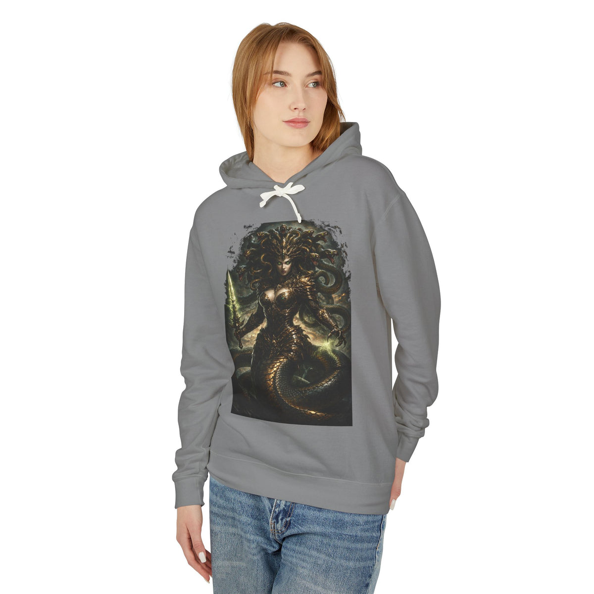 Medusa Mythology Hoodie — Dark Gorgon Graphic Sweatshirt