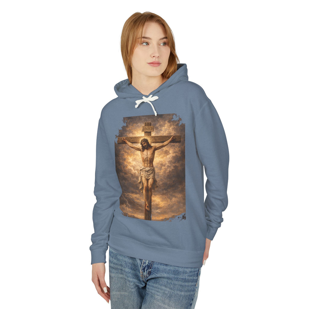Jesus Crucifixion Hoodie — Christian Faith Graphic Sweatshirt for Easter & Religious Wear