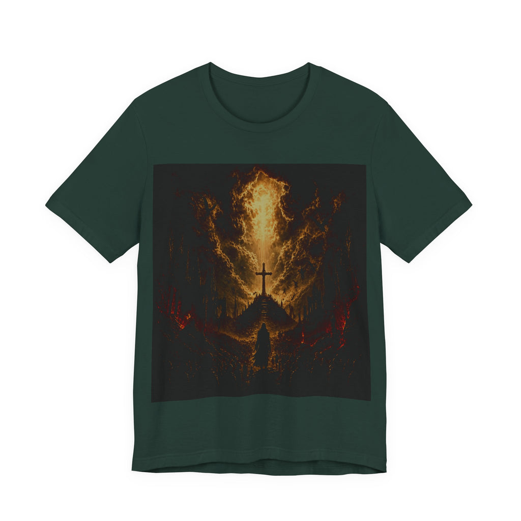 Christian Cross Flames T-Shirt — Fiery Faith Graphic Tee