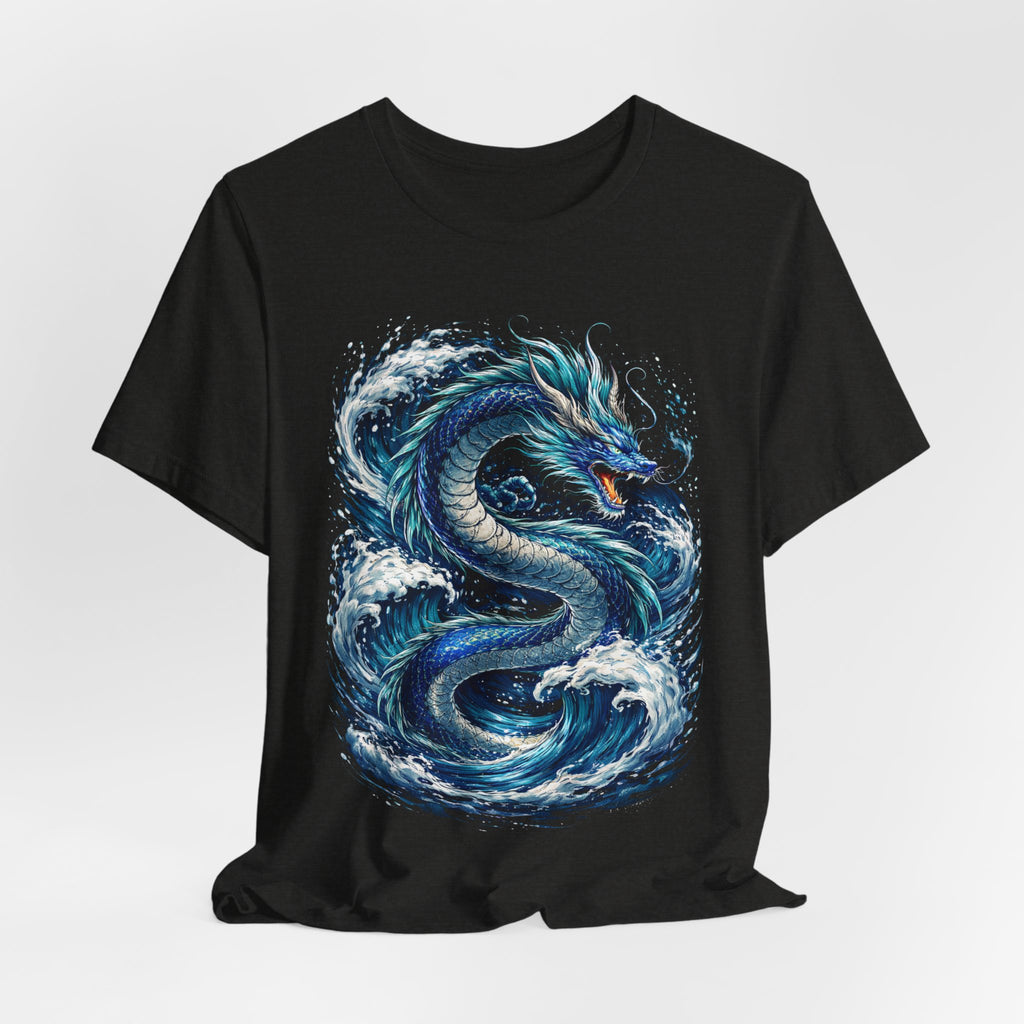 Ocean Dragon Graphic Tee — Blue Wave Serpent T-Shirt