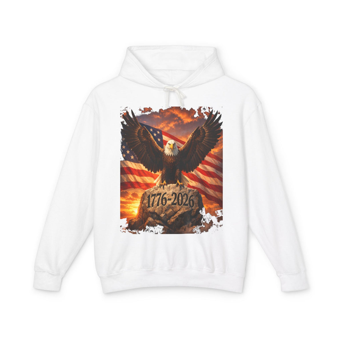 Patriotic Eagle Hoodie — 1776-2026 American Flag Sweatshirt