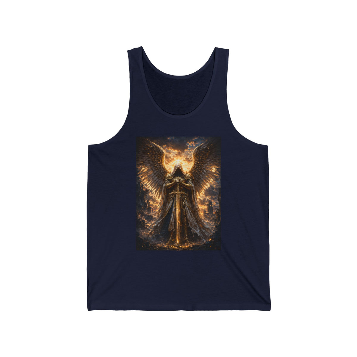 Angel of Light Graphic Tank Top — Fiery Angel Wing Spiritual Art Tank