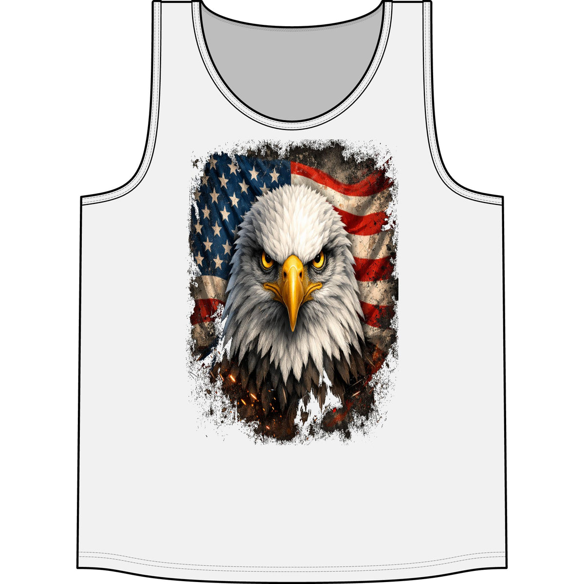 Patriotic Eagle Tank Top – Bald Eagle with American Flag Graphic