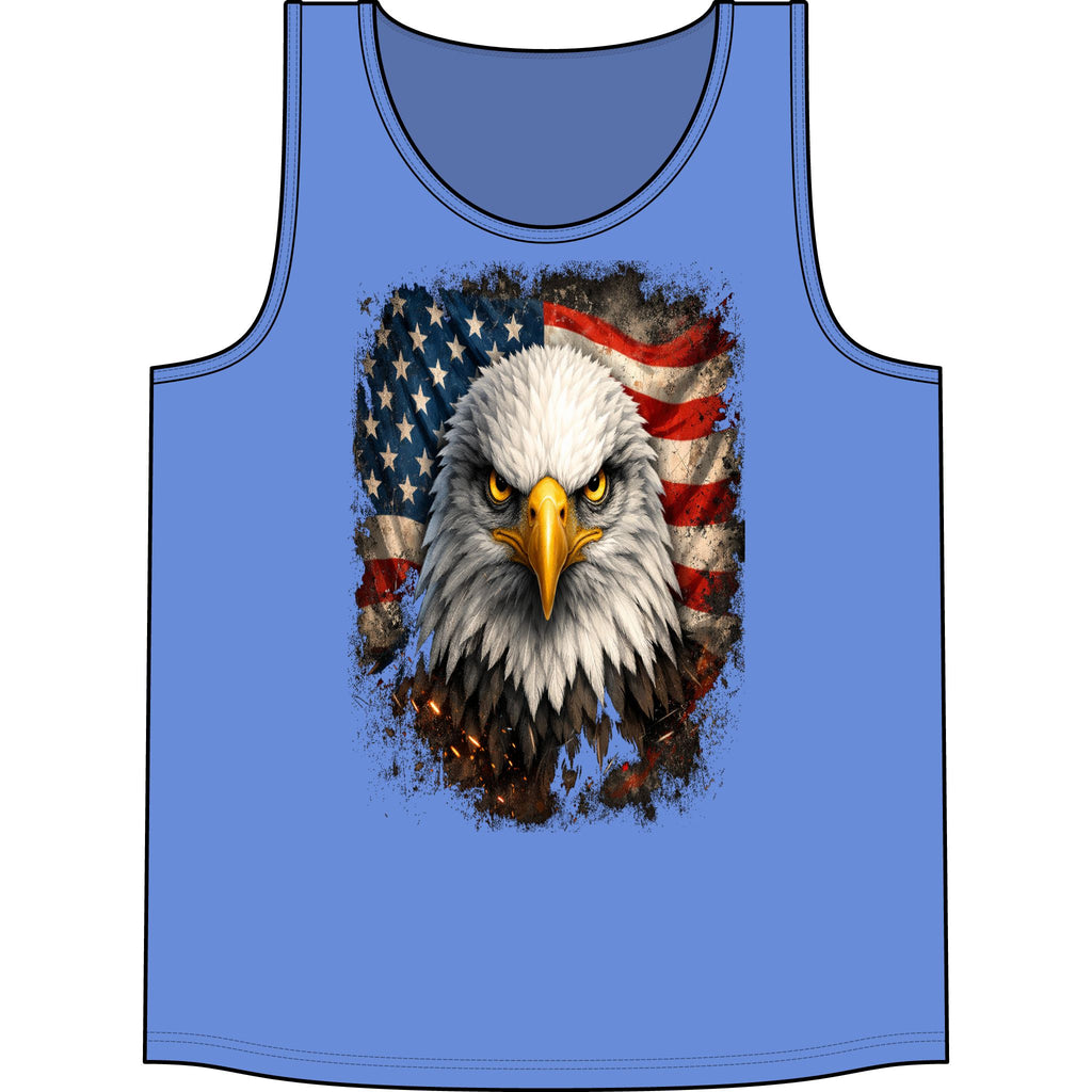 Patriotic Eagle Tank Top – Bald Eagle with American Flag Graphic