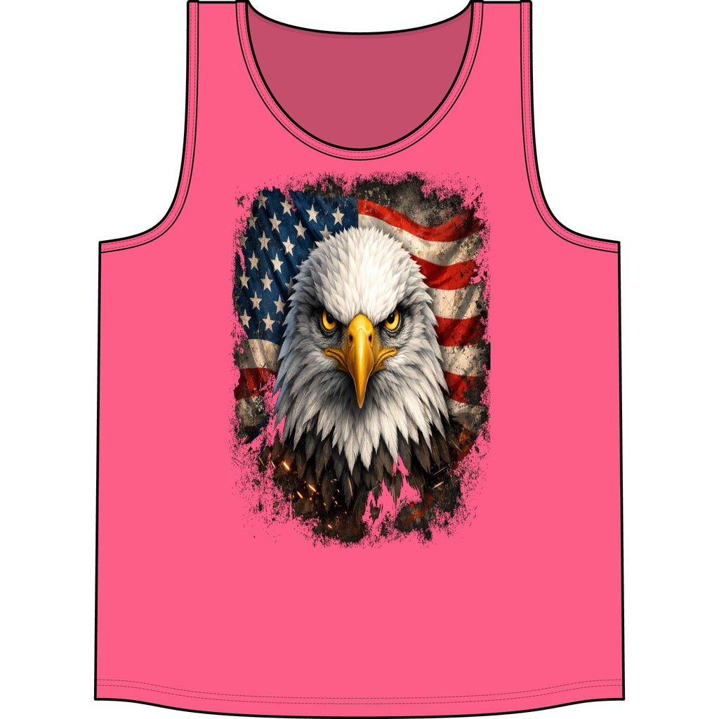 Patriotic Eagle Tank Top – Bald Eagle with American Flag Graphic