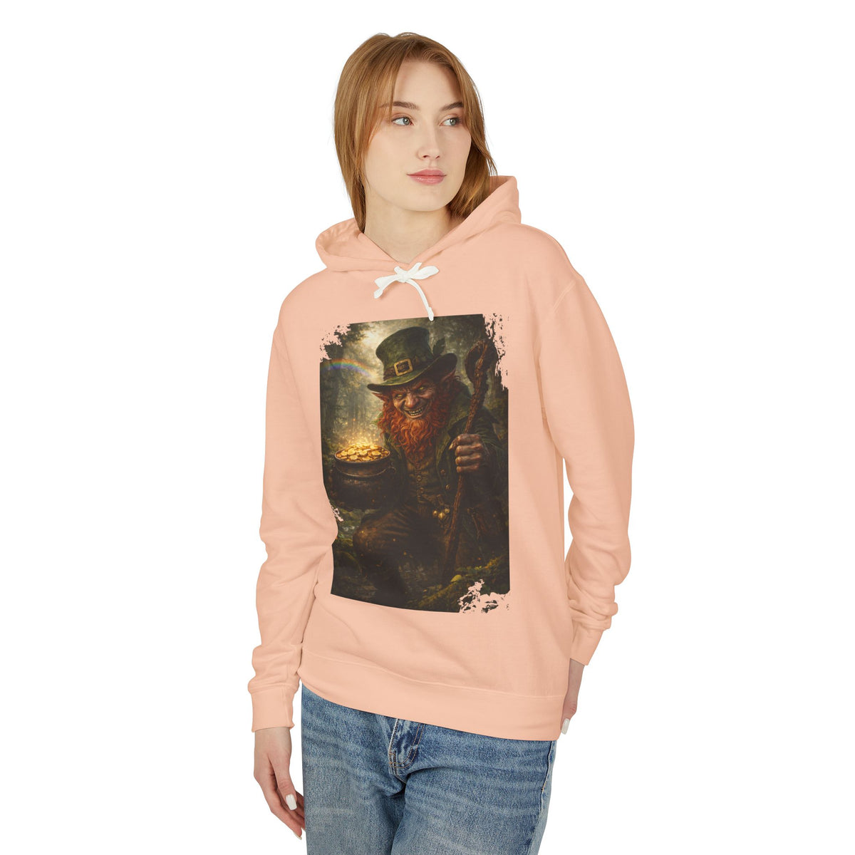 St. Patrick’s Day Leprechaun Hoodie — Vintage Pot of Gold Illustration