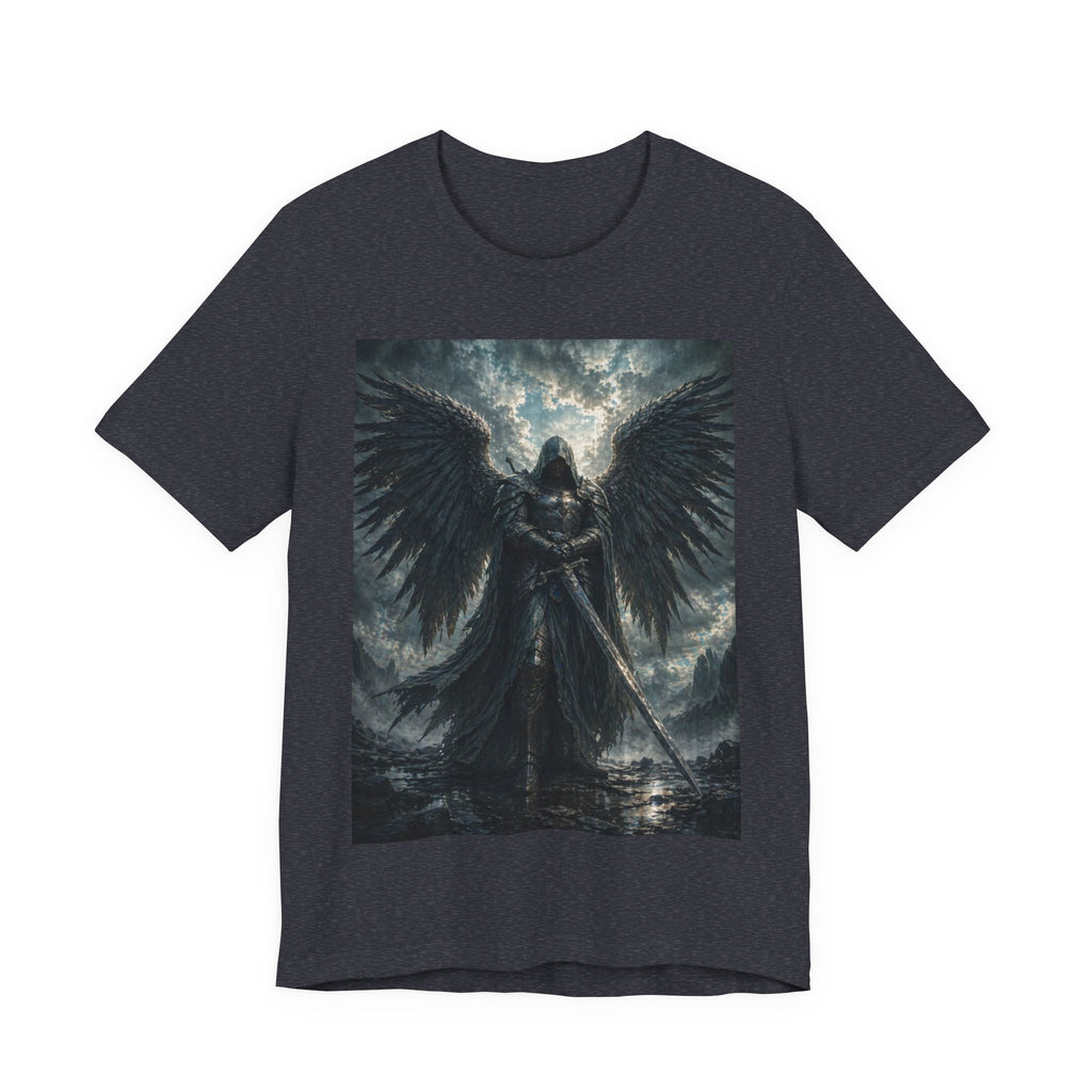 Dark Fallen Angel Graphic Tee — Gothic Warrior Angel T-Shirt