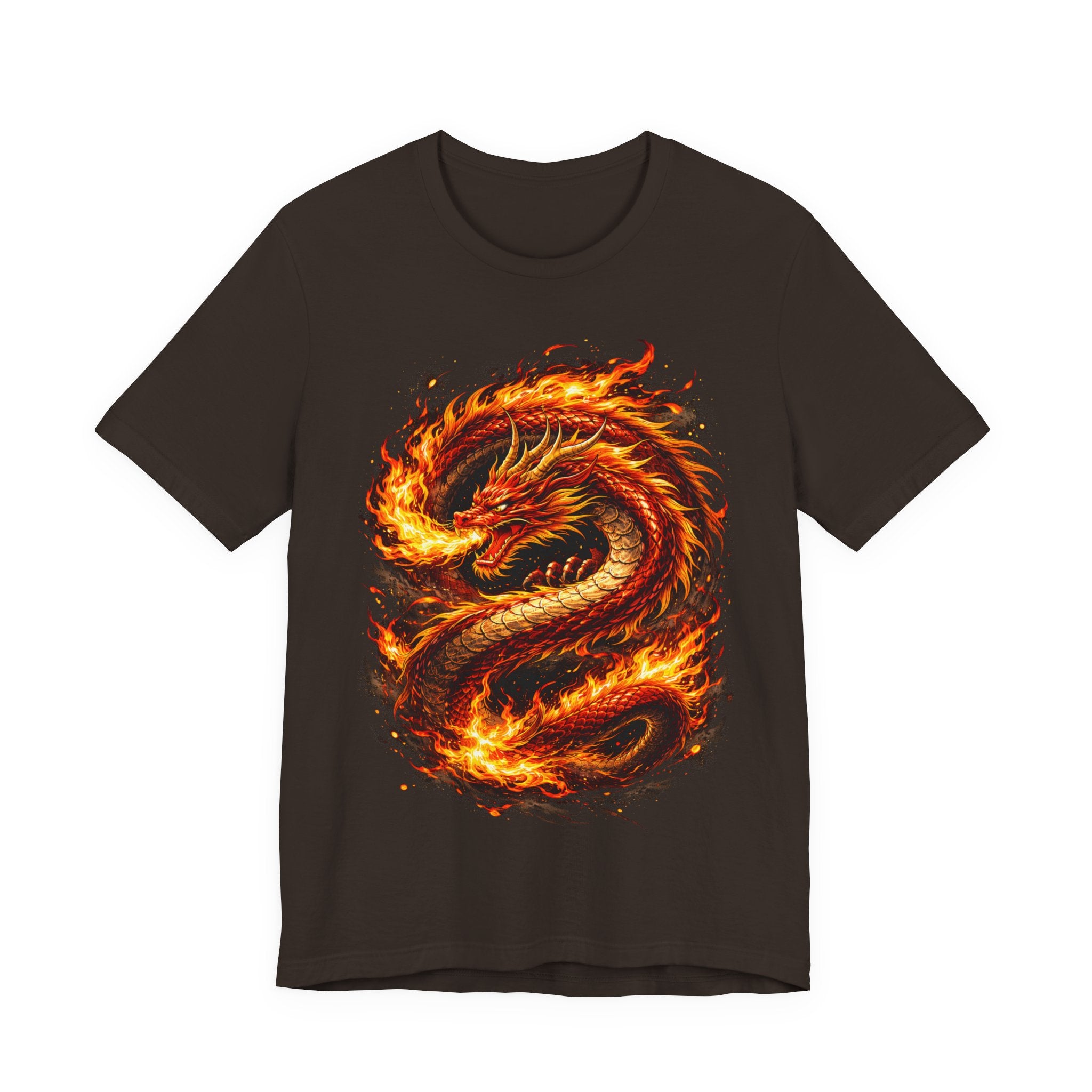 Flaming Dragon T-Shirt — Fiery Eastern Dragon Graphic Tee