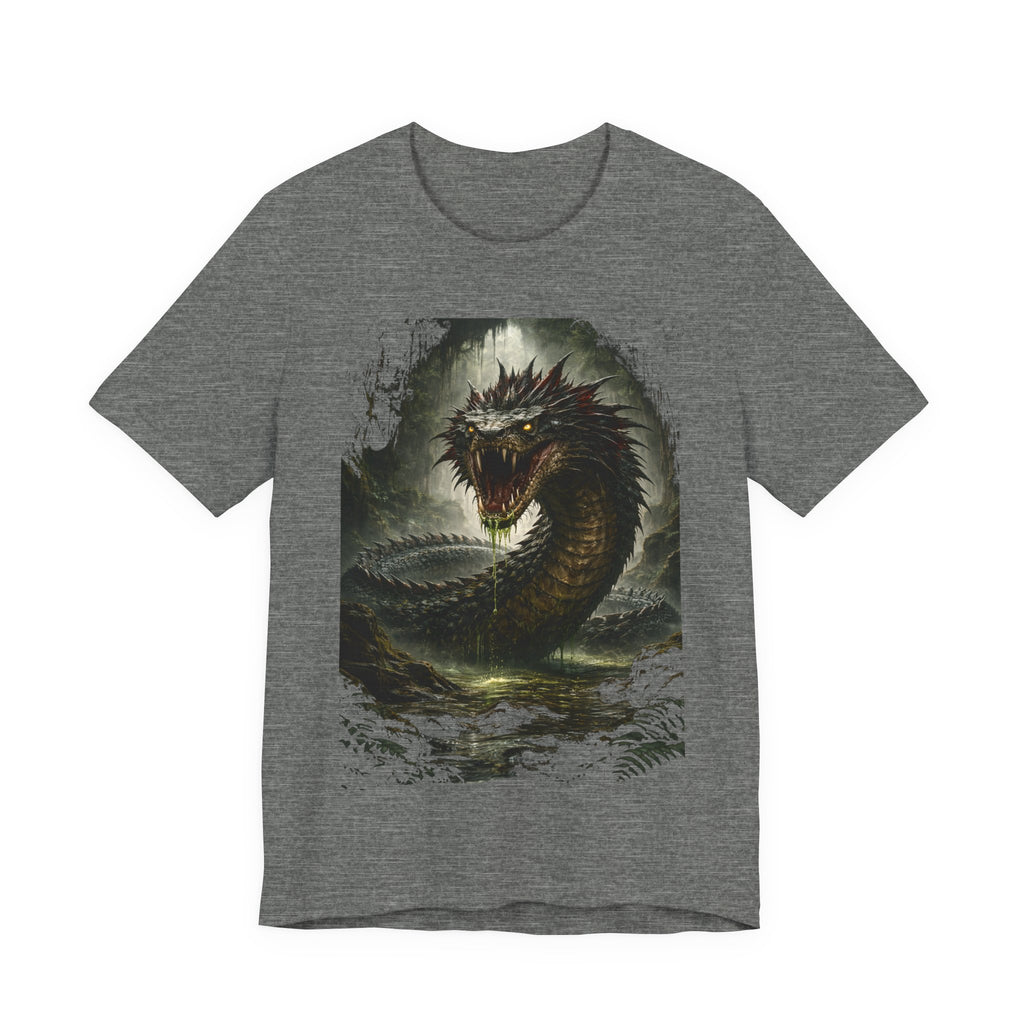 Basilisk Sea Serpent Graphic Tee — Dark Mythical Dragon Shirt