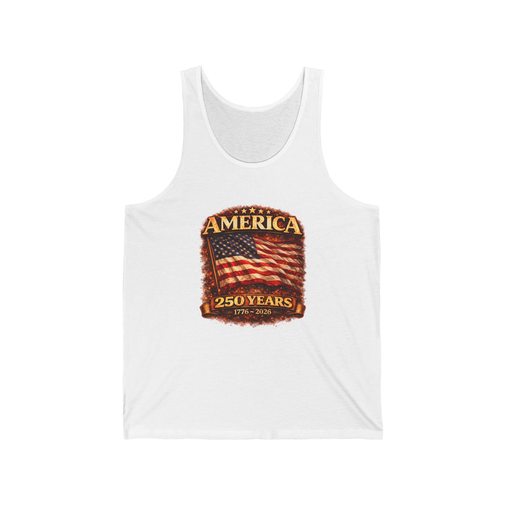 America 250 Years Vintage Flag Tank Top — 1776–2026 Patriotic Fourth of July Shirt