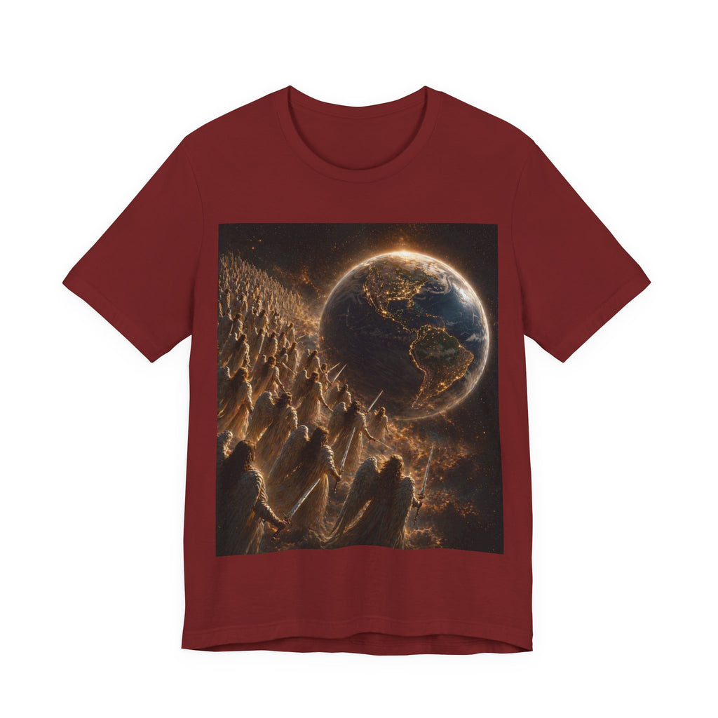Earth Rise Graphic Tee — Glowing Planet & Mountainscape T-Shirt