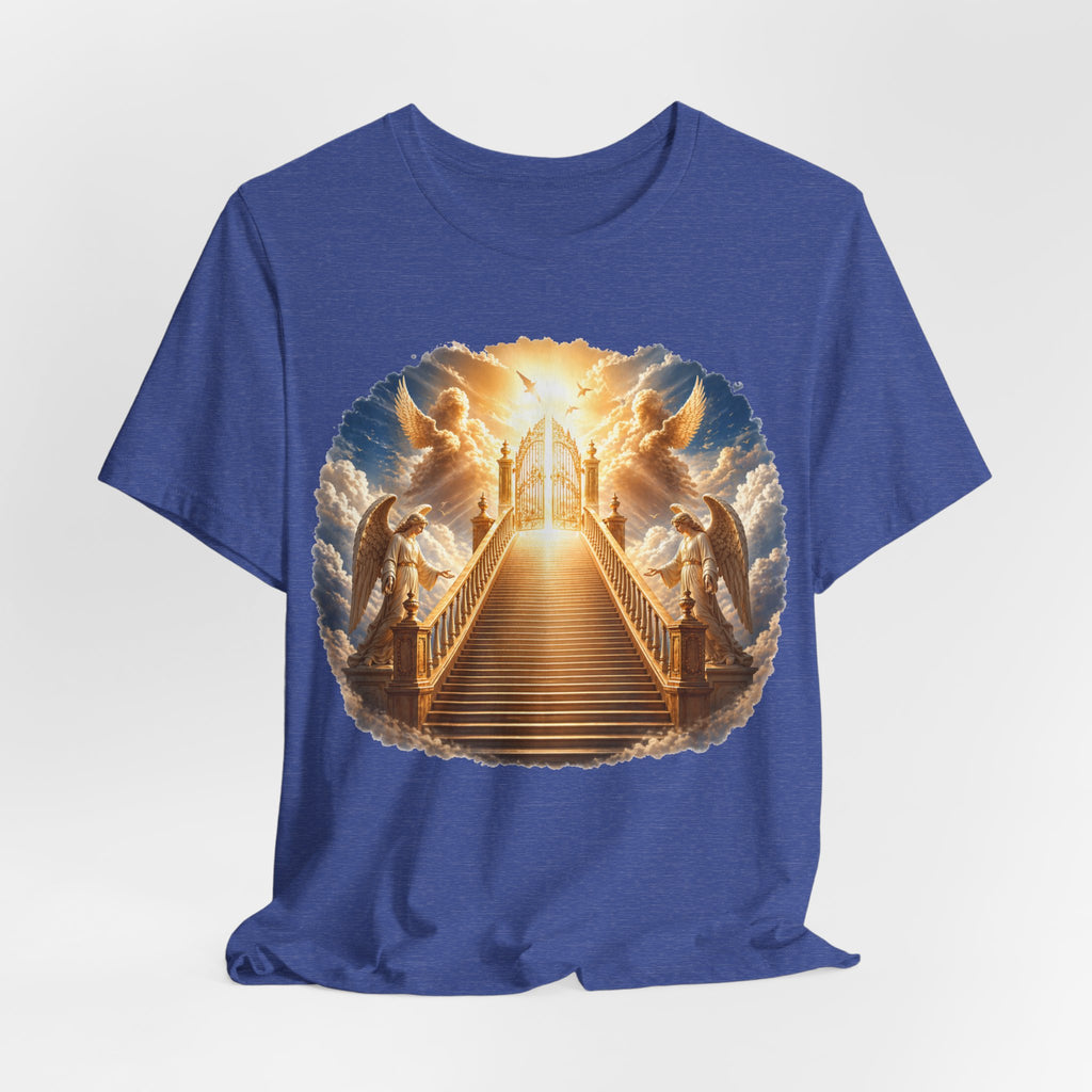 Heavenly Golden Stairway T‑Shirt — Angelic Gates Spiritual Tee