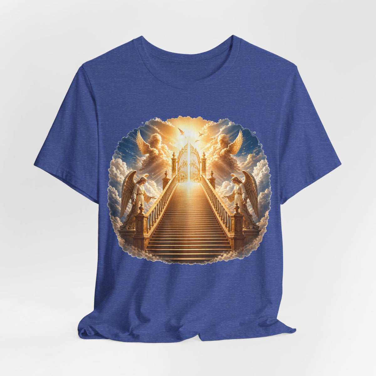 Heavenly Golden Stairway T‑Shirt — Angelic Gates Spiritual Tee