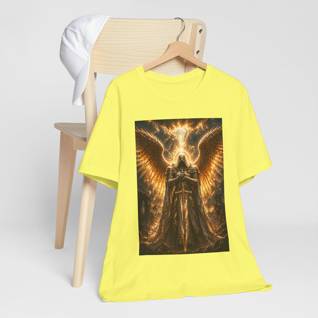 Golden Angel wings graphic Tee | Gothic celestial warrior shirt