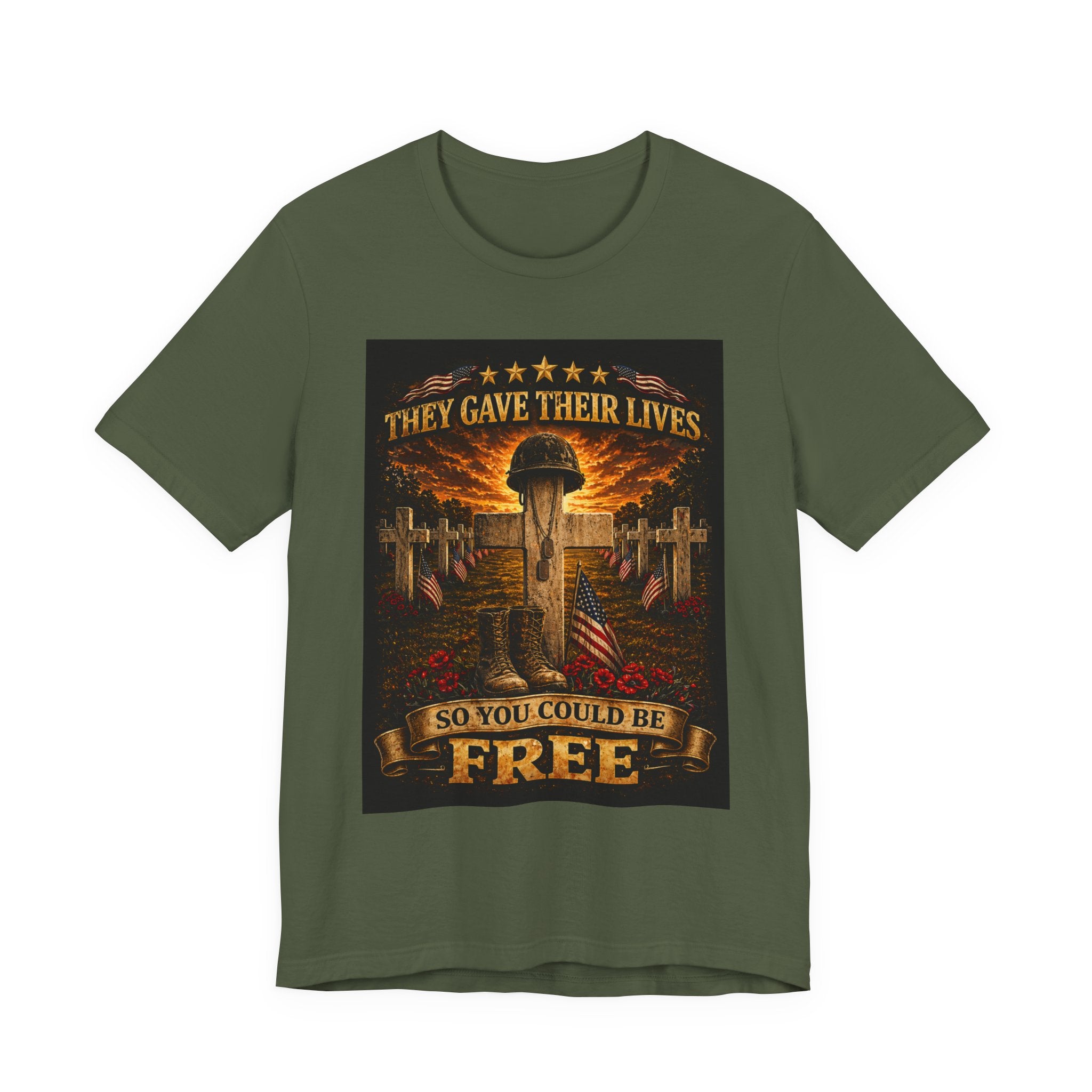 Memorial Veterans T‑Shirt — "They Gave Their Lives So You Could Be Free" Military Tribute Tee