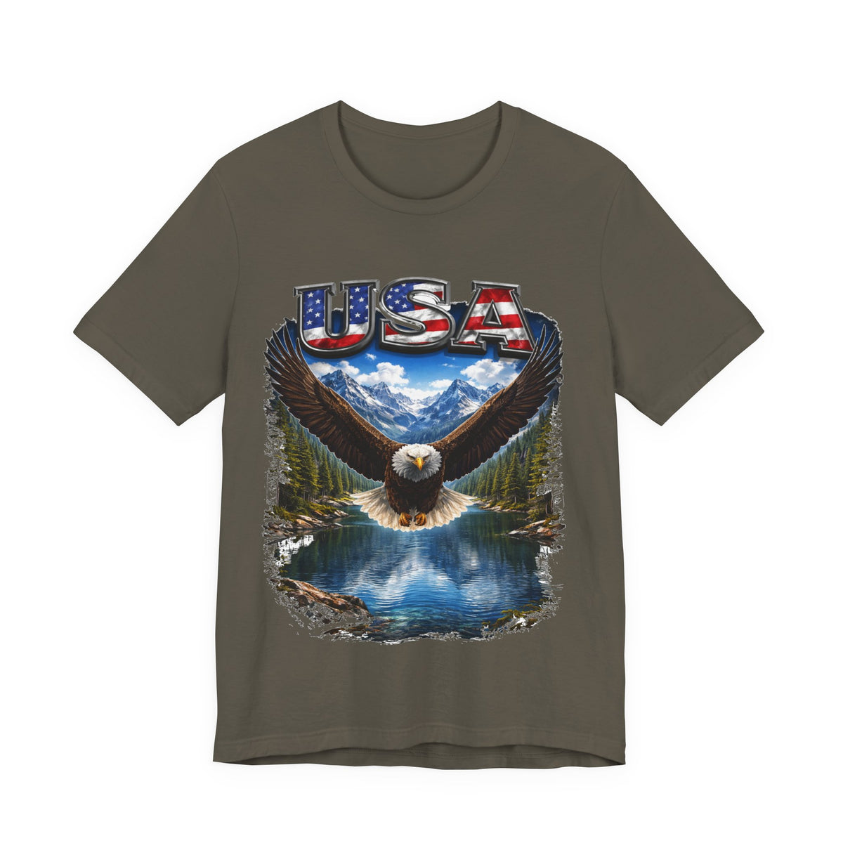 USA Eagle T-Shirt - Patriotic Bald Eagle Scenic Graphic Tee
