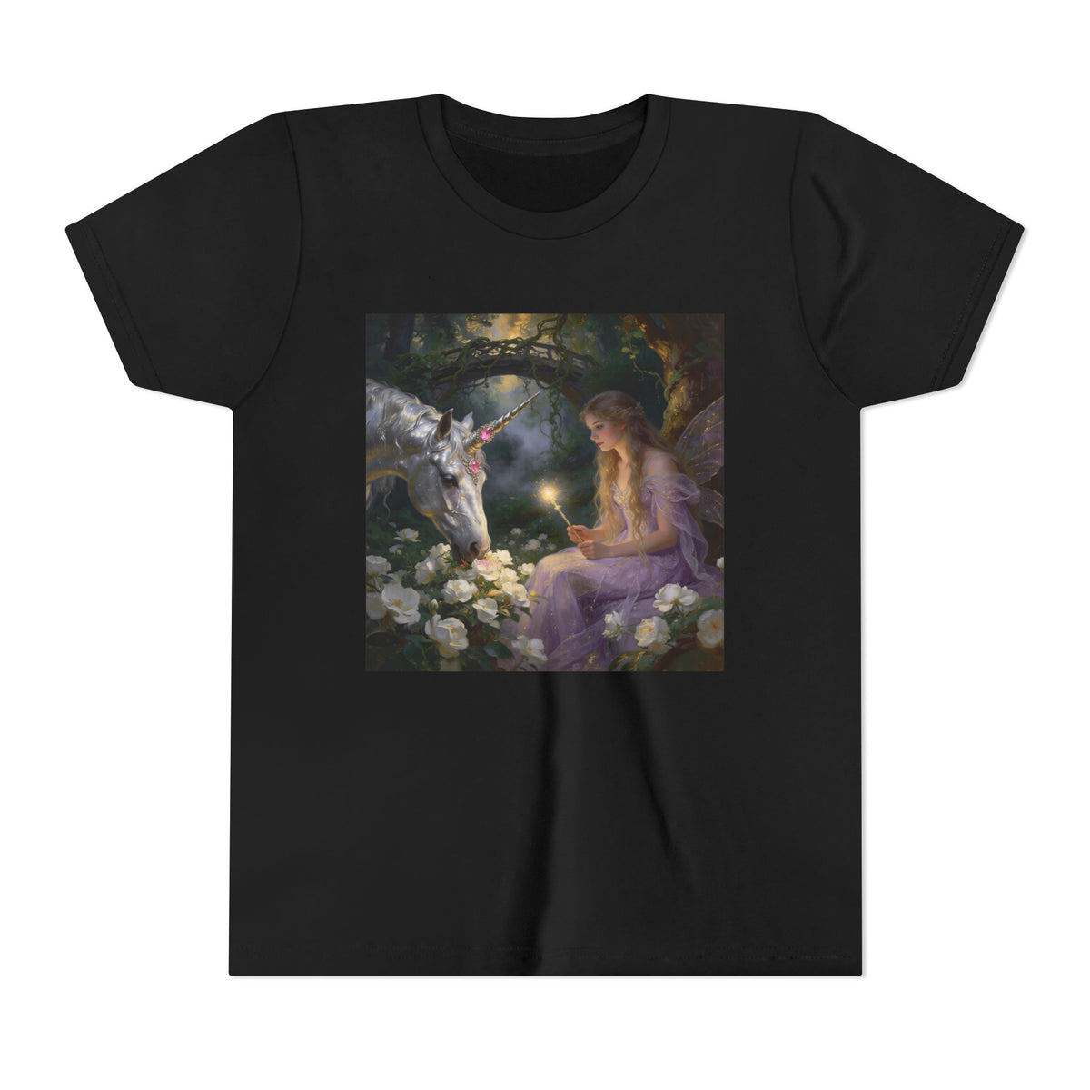 Magical Unicorn & Girl Youth Tee – Fantasy Kids Shirt