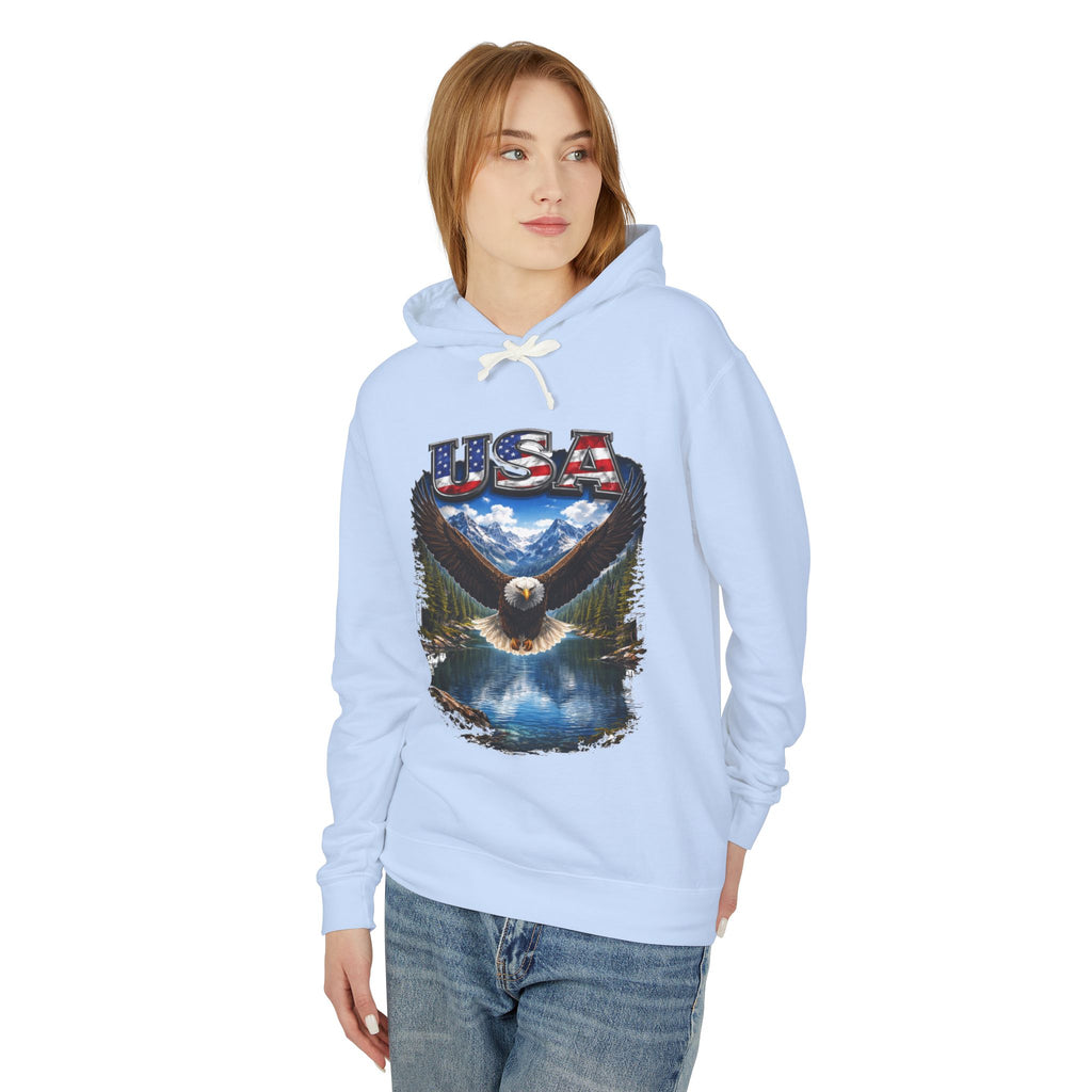 USA Eagle Hoodie — Patriotic Bald Eagle Graphic Hooded Sweatshirt