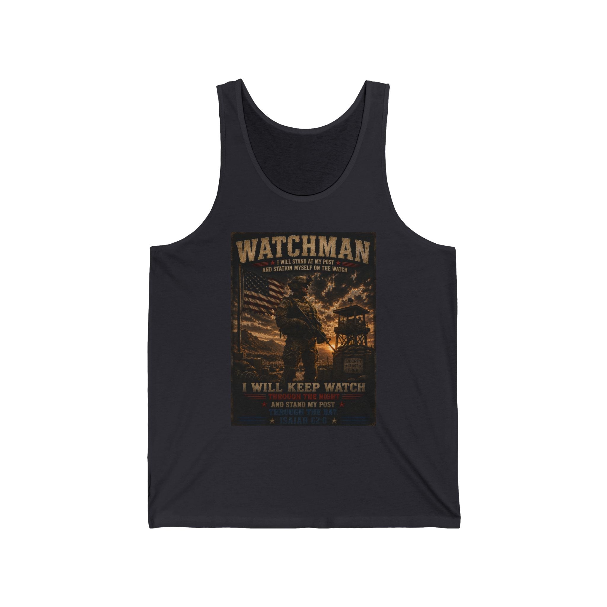 Watchman Tank Top – "I Will Keep Watch" Military Veteran Tribute Tank
