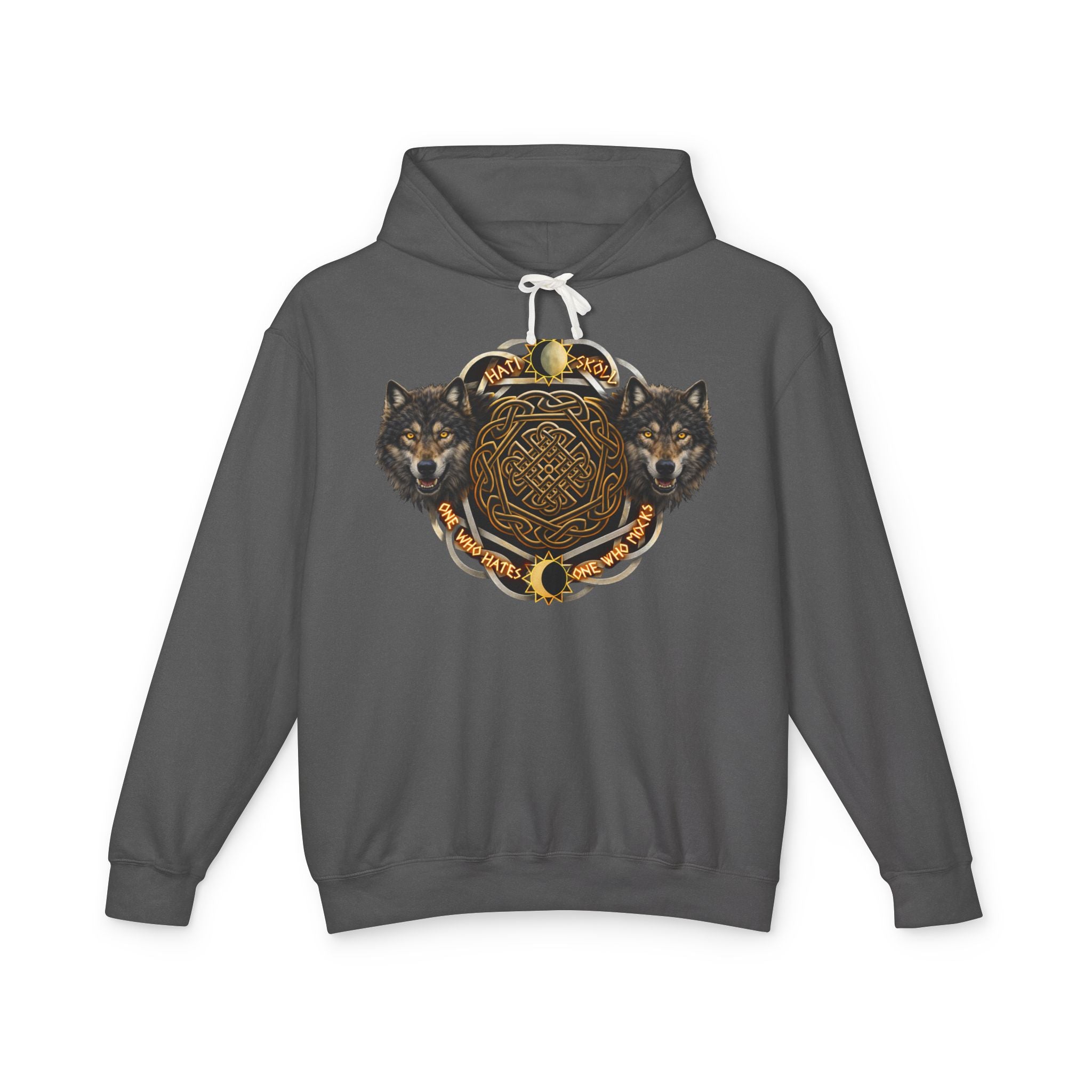 Celtic Wolf Hooded Sweatshirt — Norse Knot Tribal Wolves Graphic Hoodie