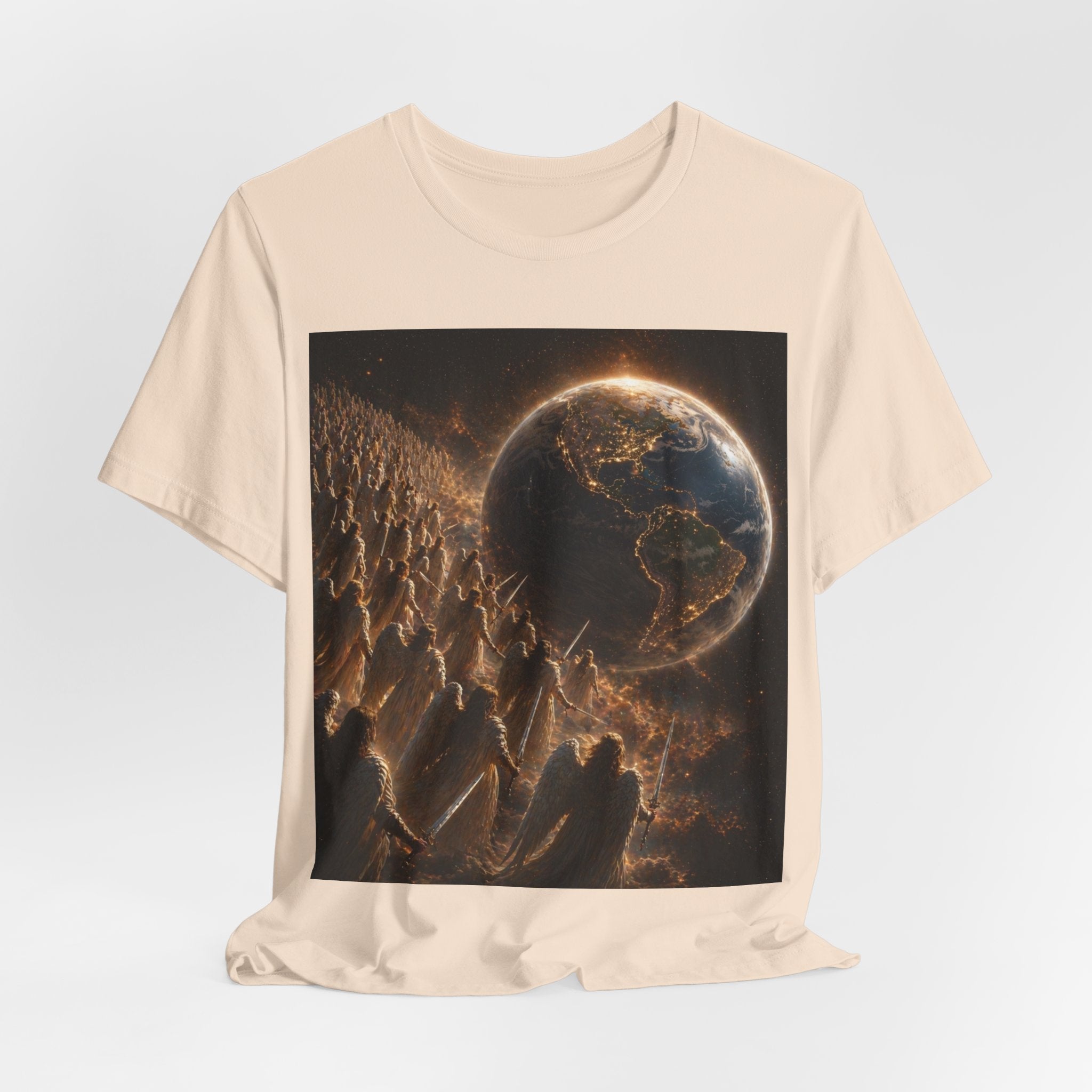 Earth Rise Graphic Tee — Glowing Planet & Mountainscape T-Shirt
