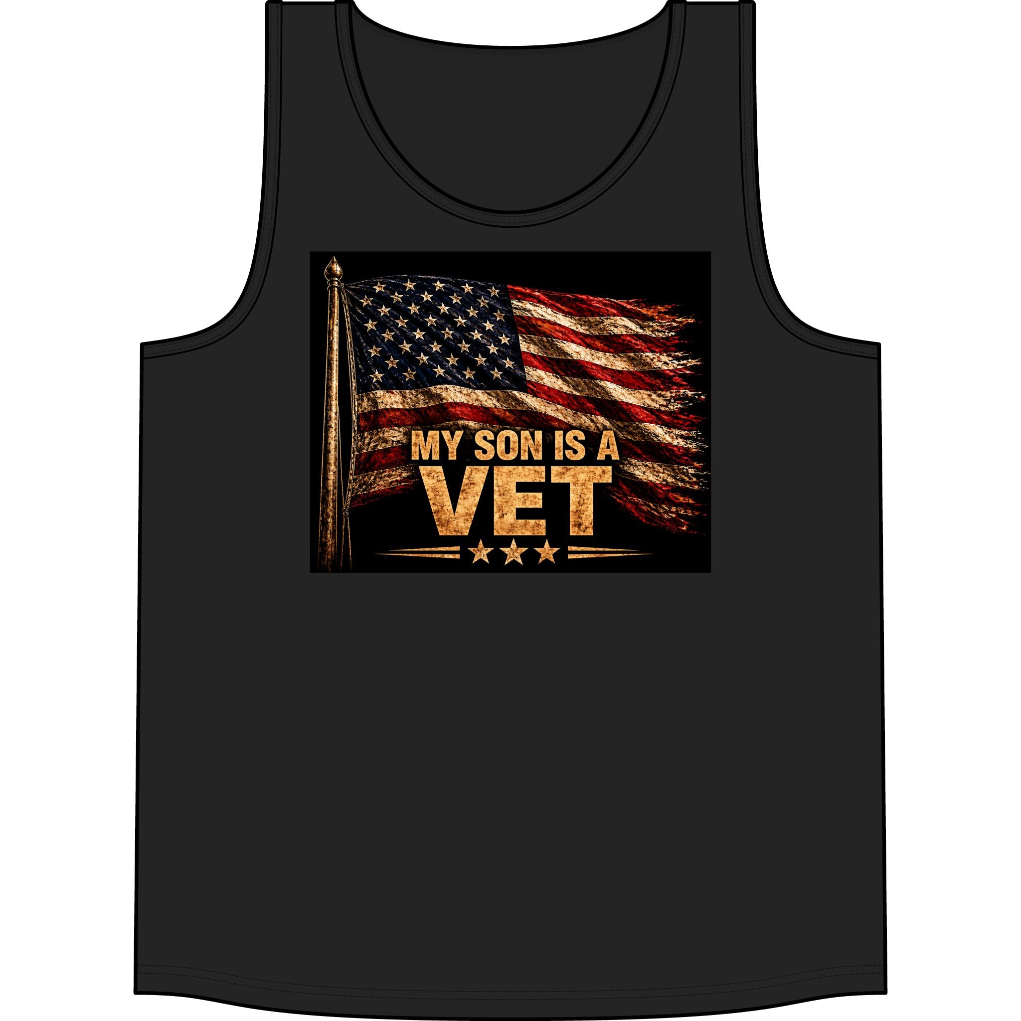 My Son Is a Vet Tank Top — Patriotic American Flag Veteran Tribute