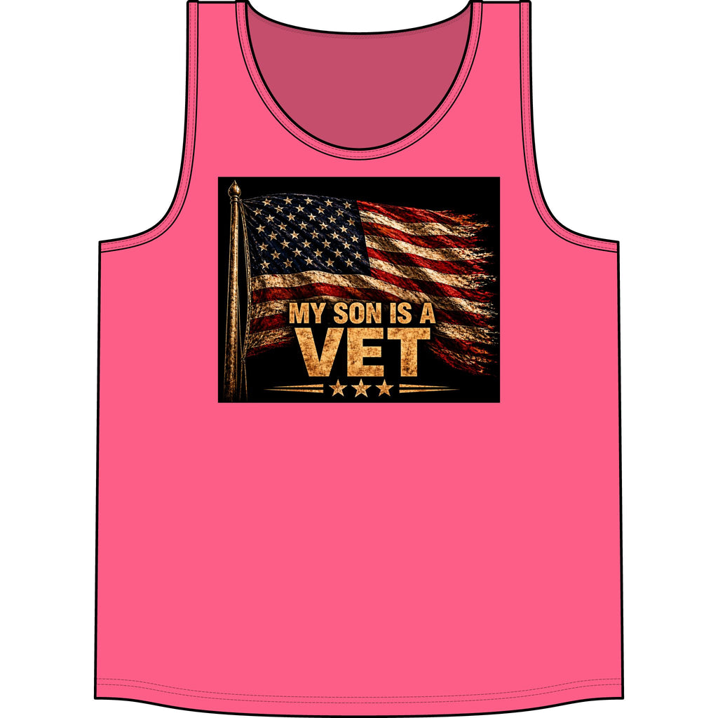 My Son Is a Vet Tank Top — Patriotic American Flag Veteran Tribute