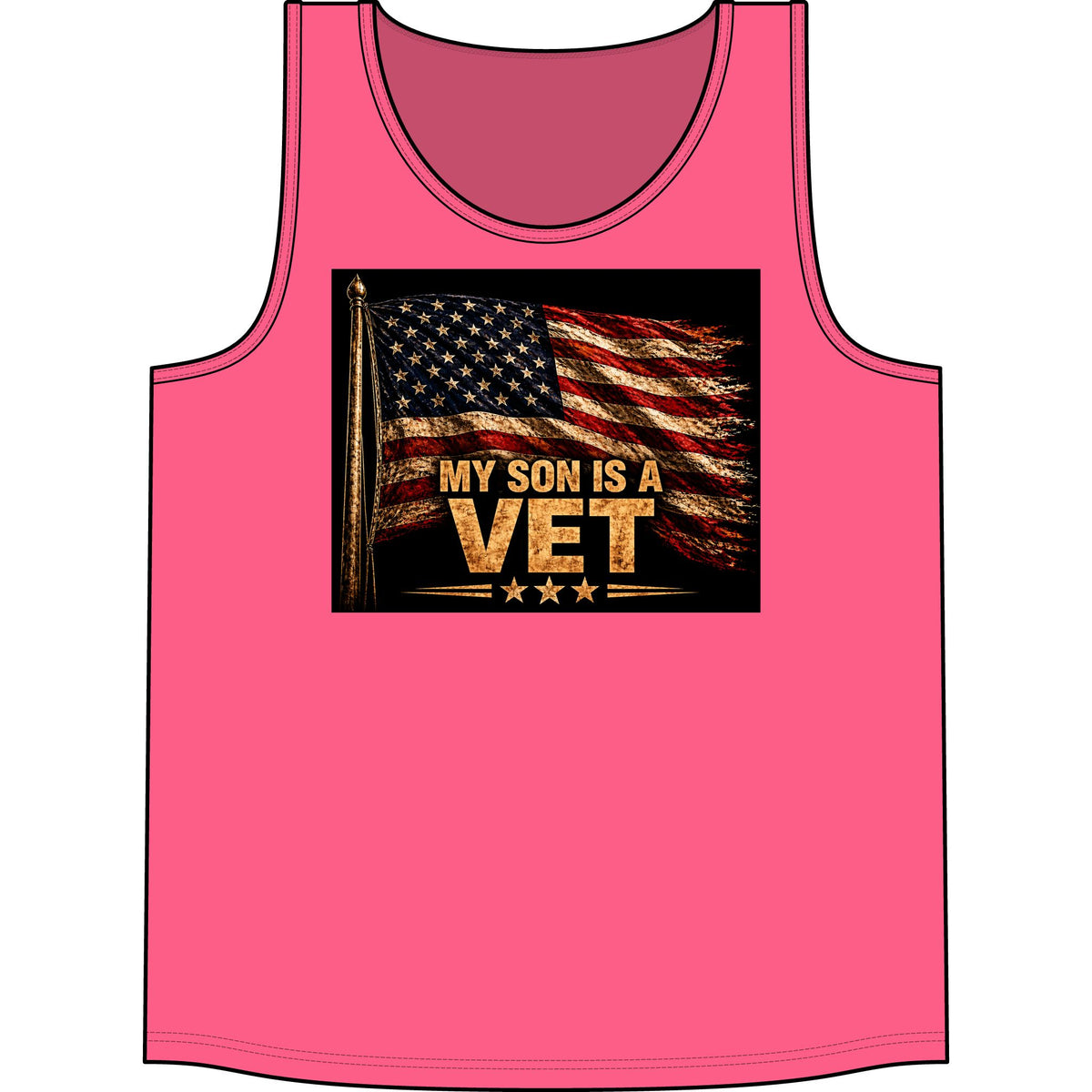 My Son Is a Vet Tank Top — Patriotic American Flag Veteran Tribute