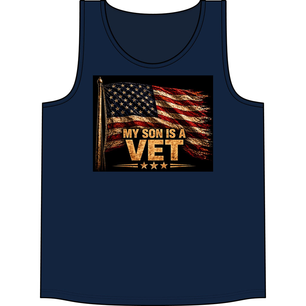 My Son Is a Vet Tank Top — Patriotic American Flag Veteran Tribute