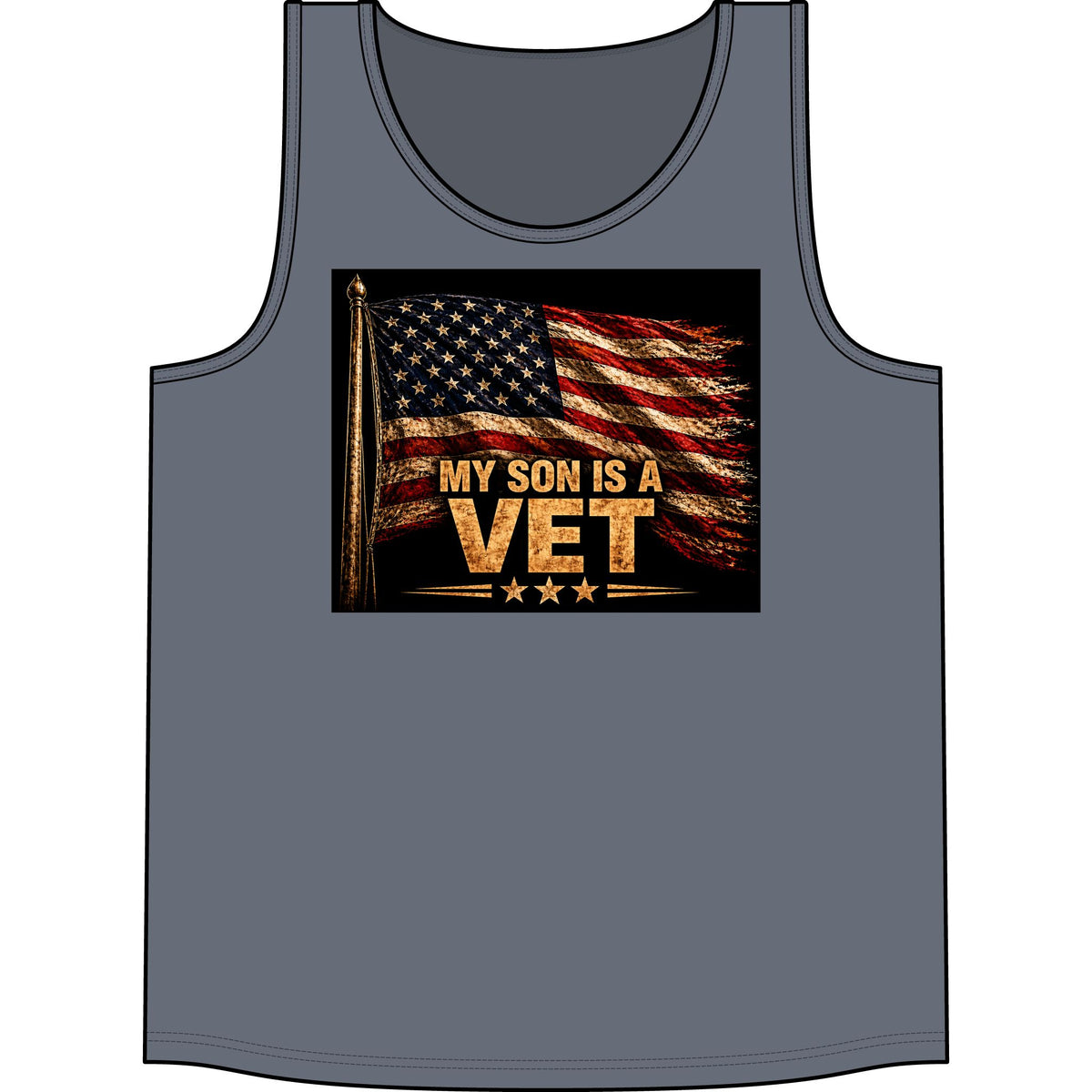 My Son Is a Vet Tank Top — Patriotic American Flag Veteran Tribute