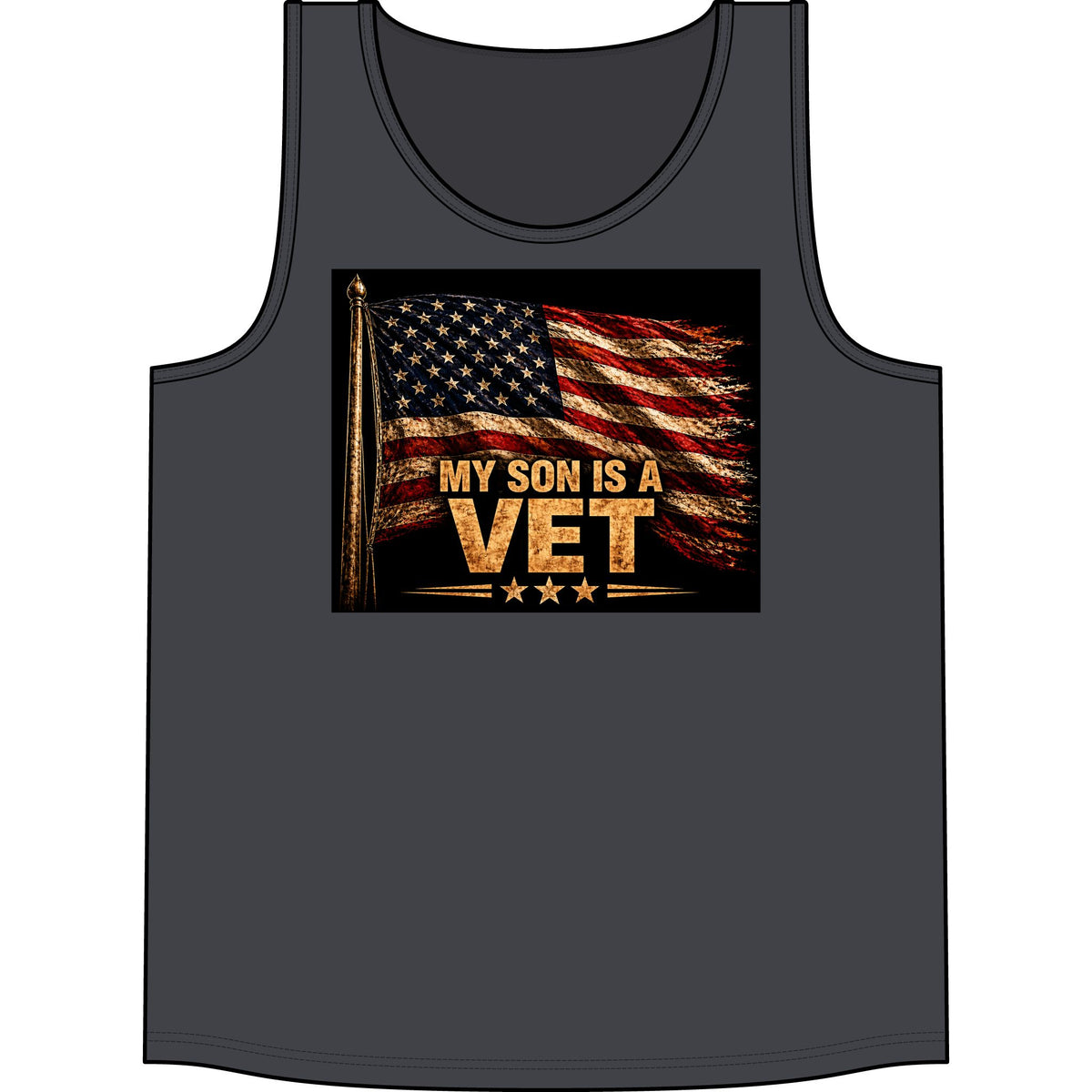 My Son Is a Vet Tank Top — Patriotic American Flag Veteran Tribute