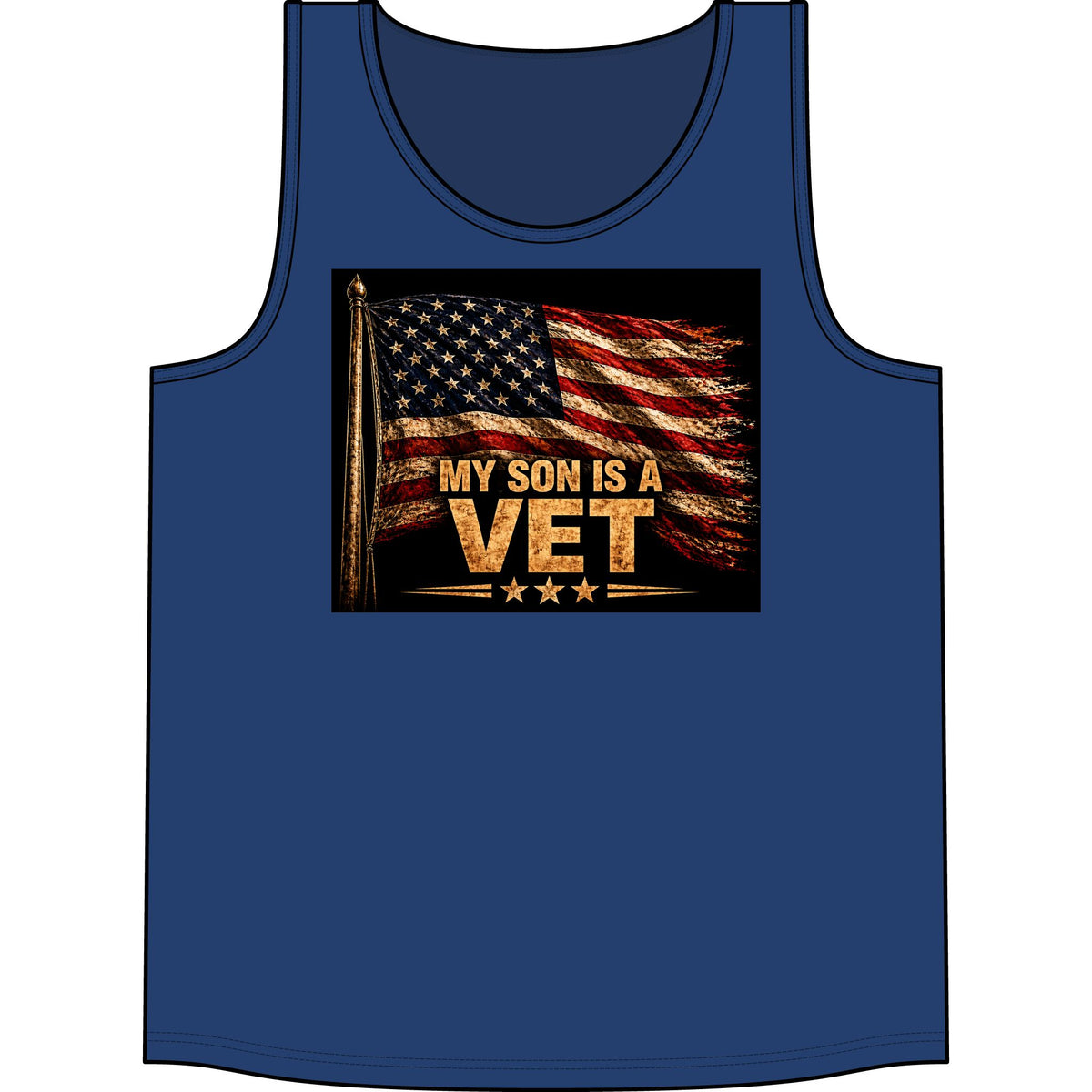 My Son Is a Vet Tank Top — Patriotic American Flag Veteran Tribute