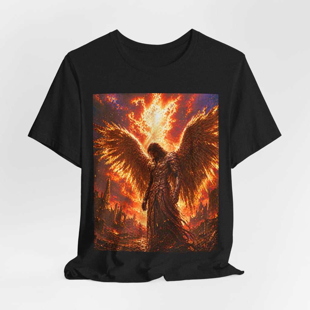 Angel Graphic Tee — Flaming Wings Apocalypse T-Shirt